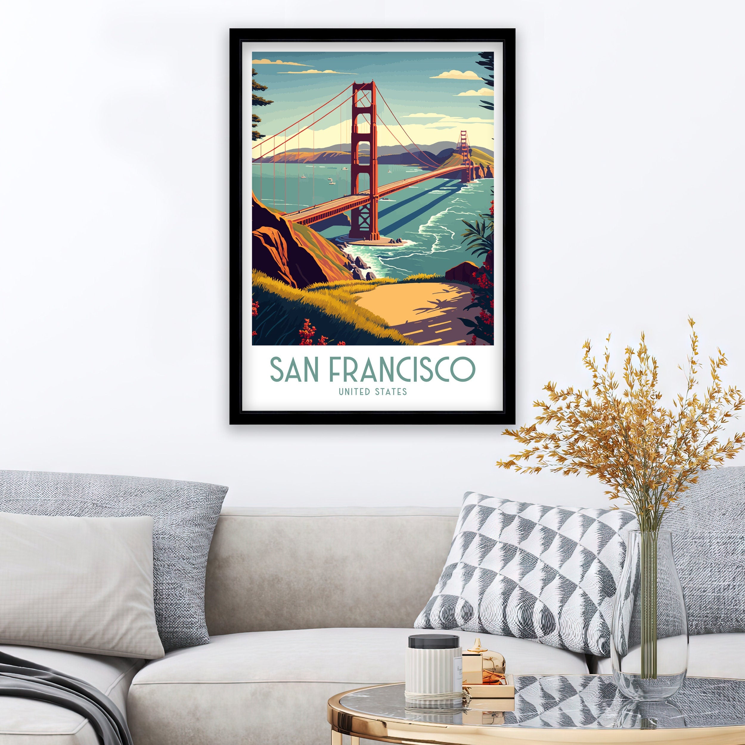 Golden Gate Bridge Art Print | San Francisco Travel Poster