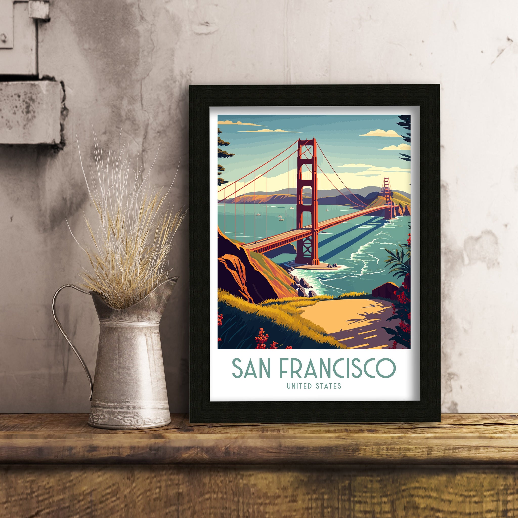 Golden Gate Bridge Art Print | San Francisco Travel Poster