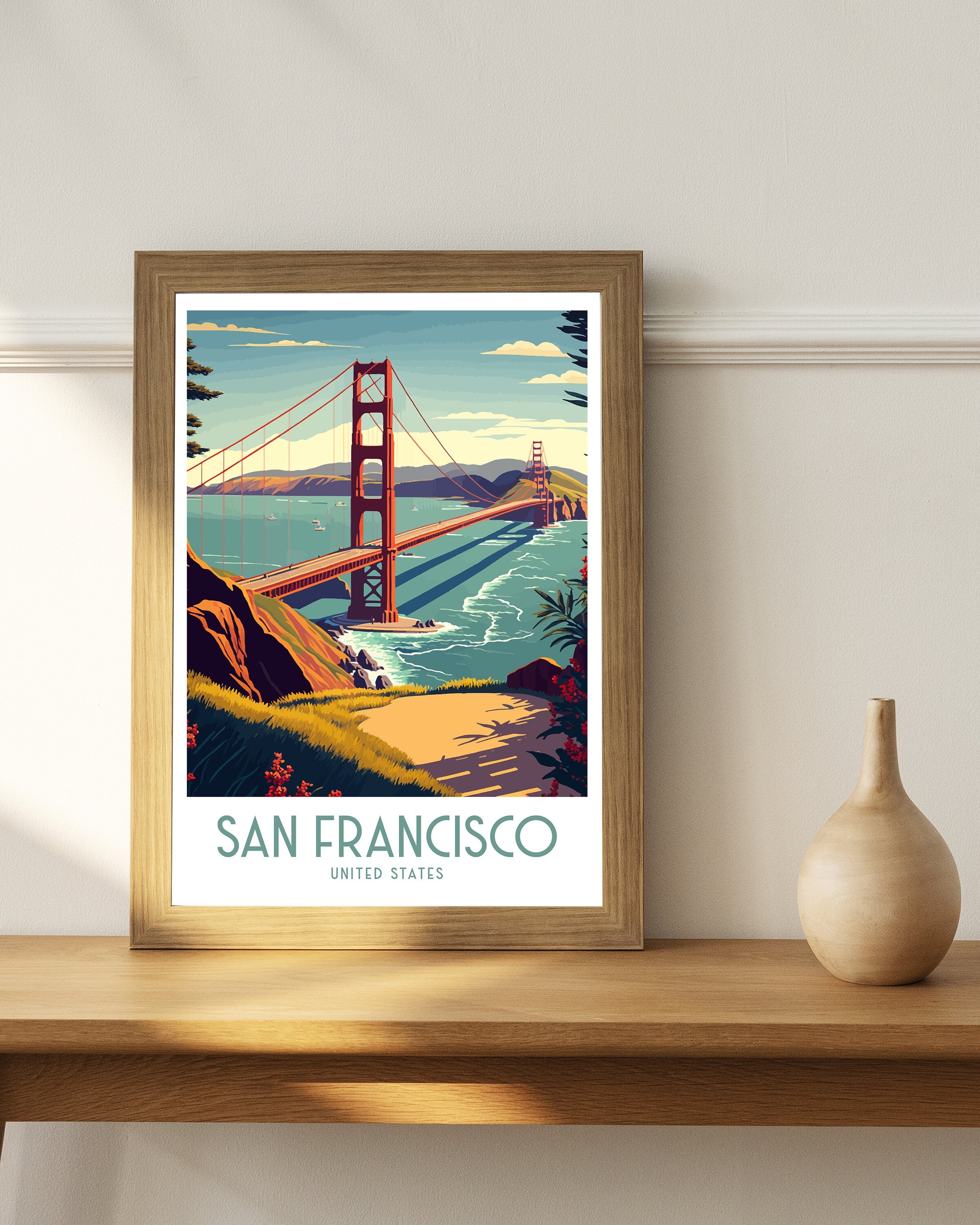 Golden Gate Bridge Art Print | San Francisco Travel Poster