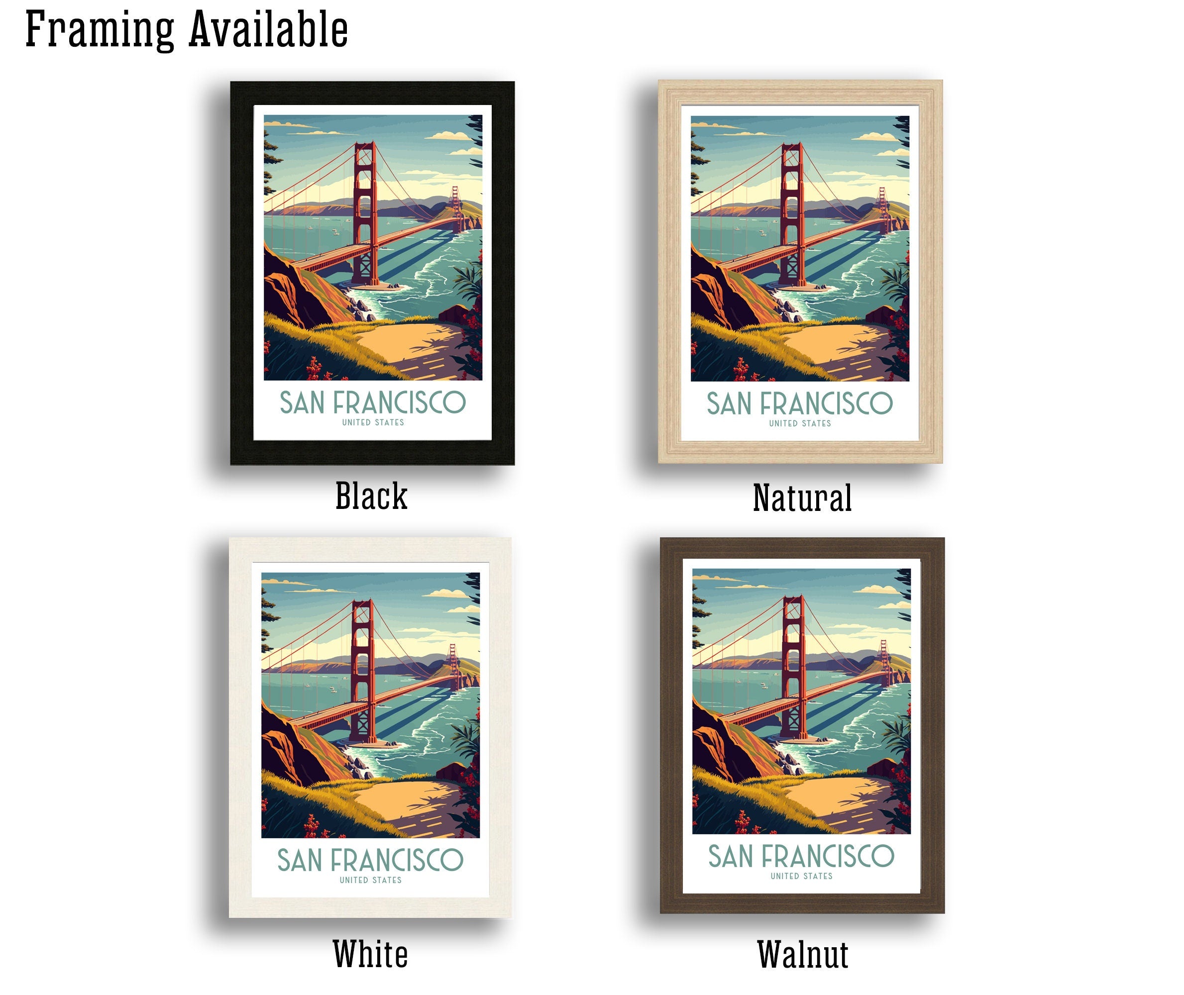 Golden Gate Bridge Art Print | San Francisco Travel Poster