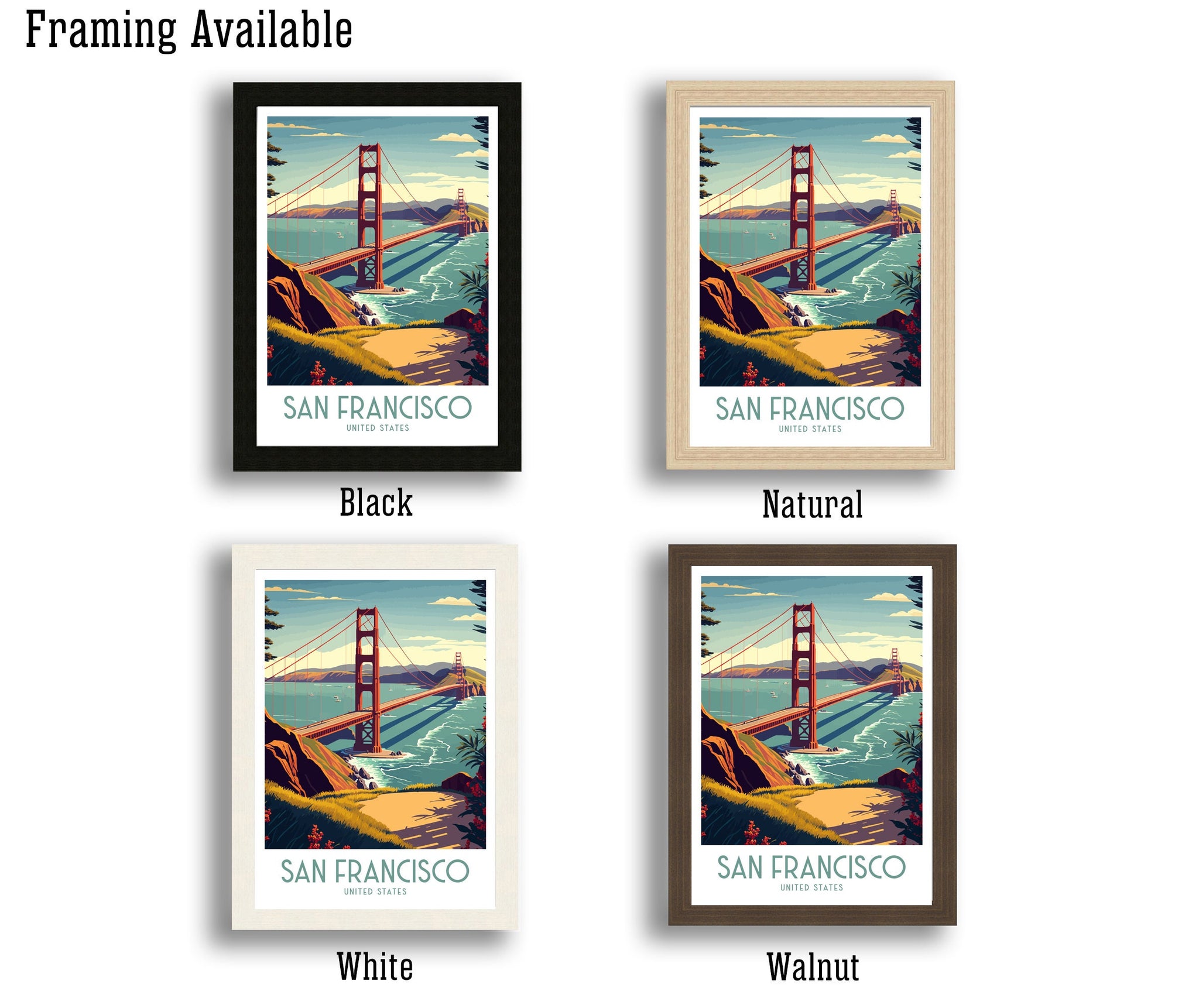 Golden Gate Bridge Art Print | San Francisco Travel Poster