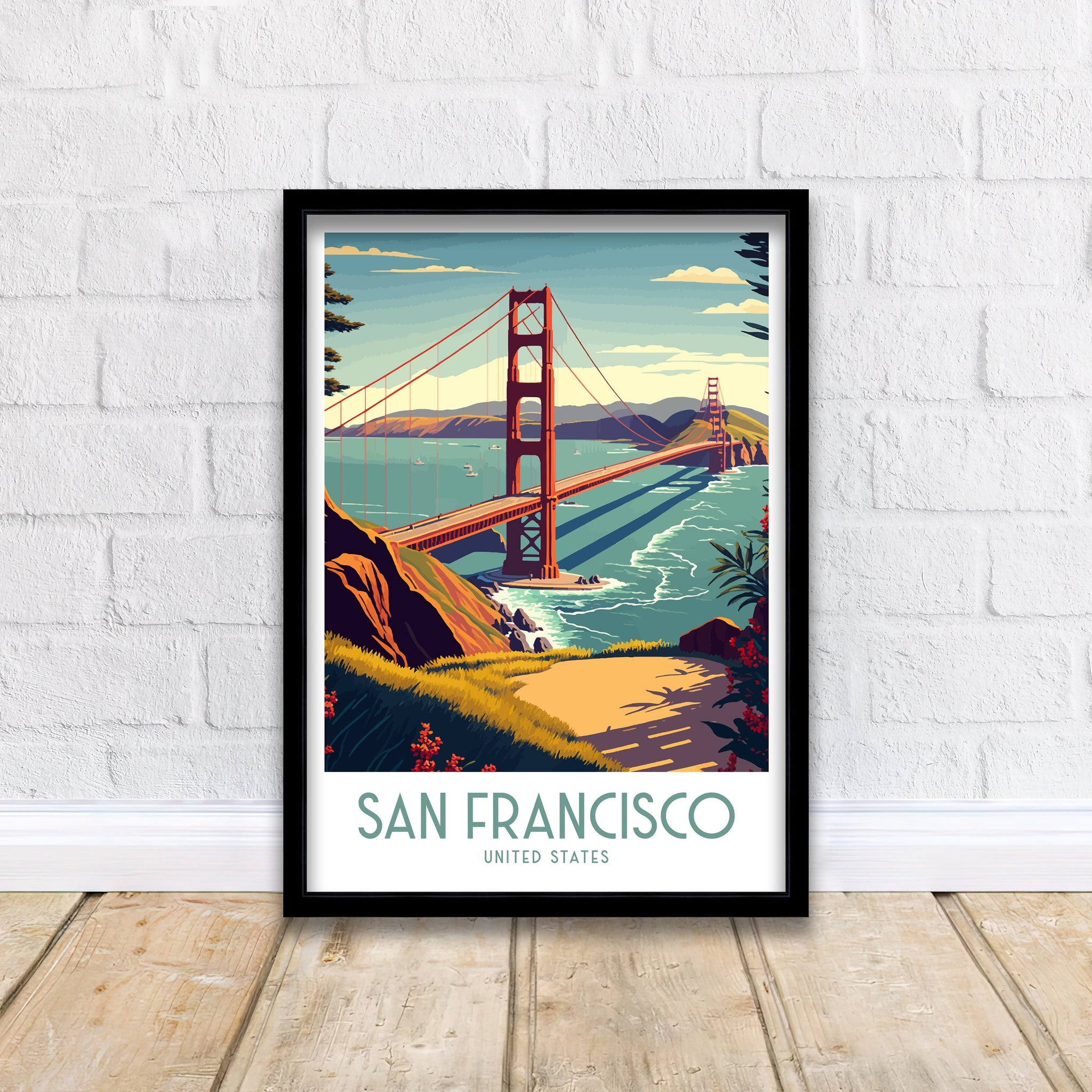 Golden Gate Bridge Art Print | San Francisco Travel Poster