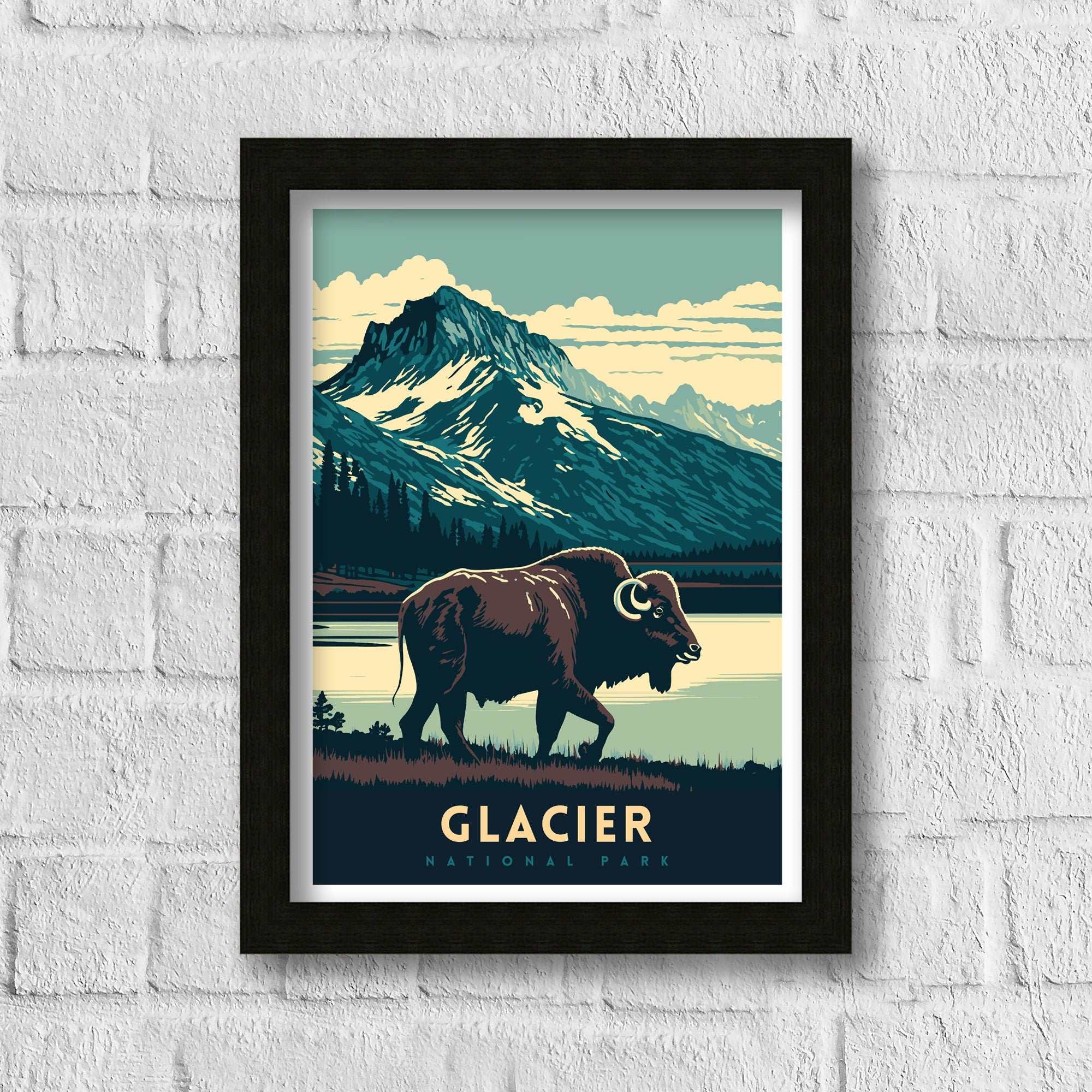 Glacier National Park Poster | Vintage Travel Print