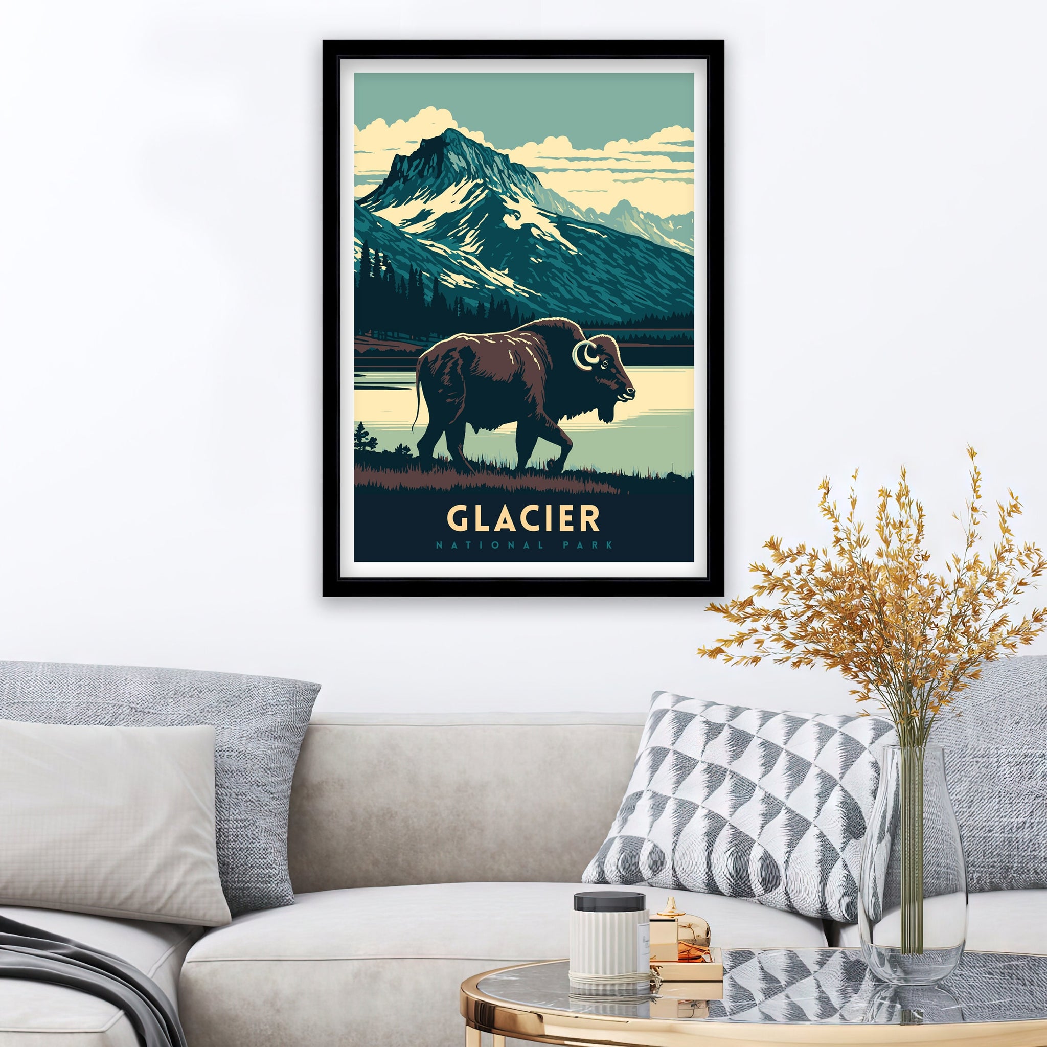 Glacier National Park Poster | Vintage Travel Print