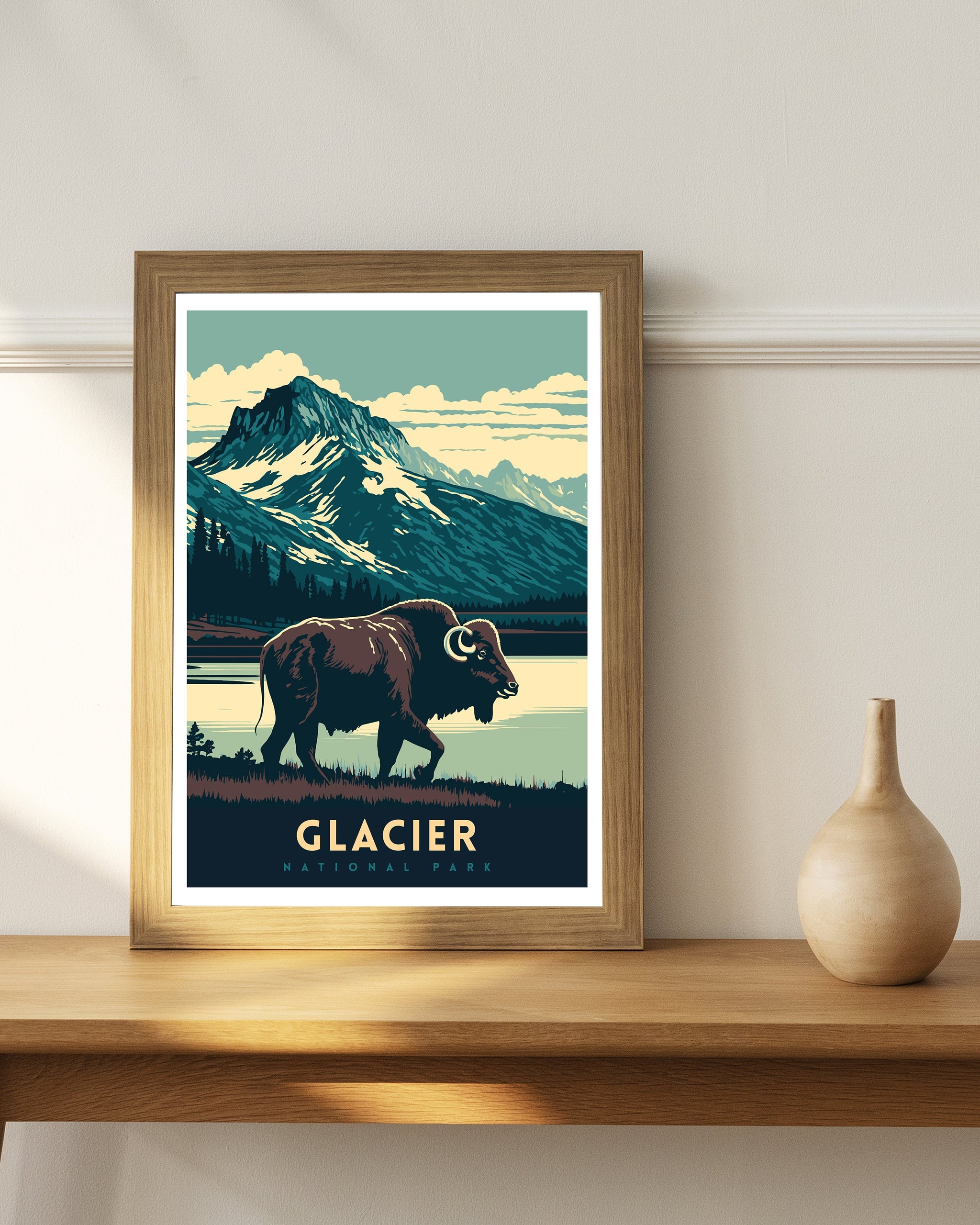Glacier National Park Poster | Vintage Travel Print