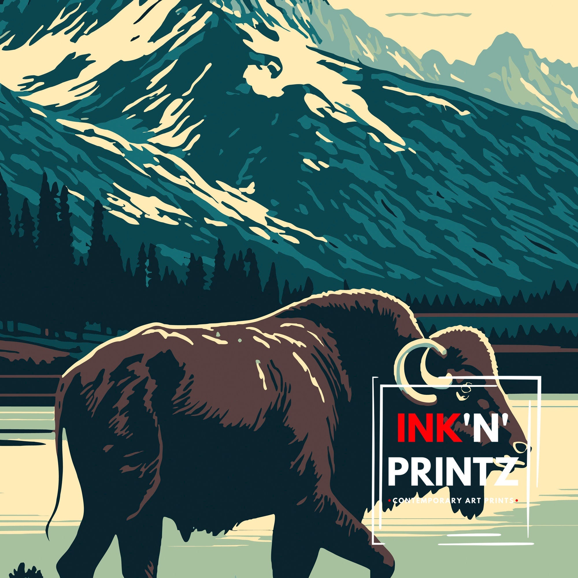 Glacier National Park Poster | Vintage Travel Print