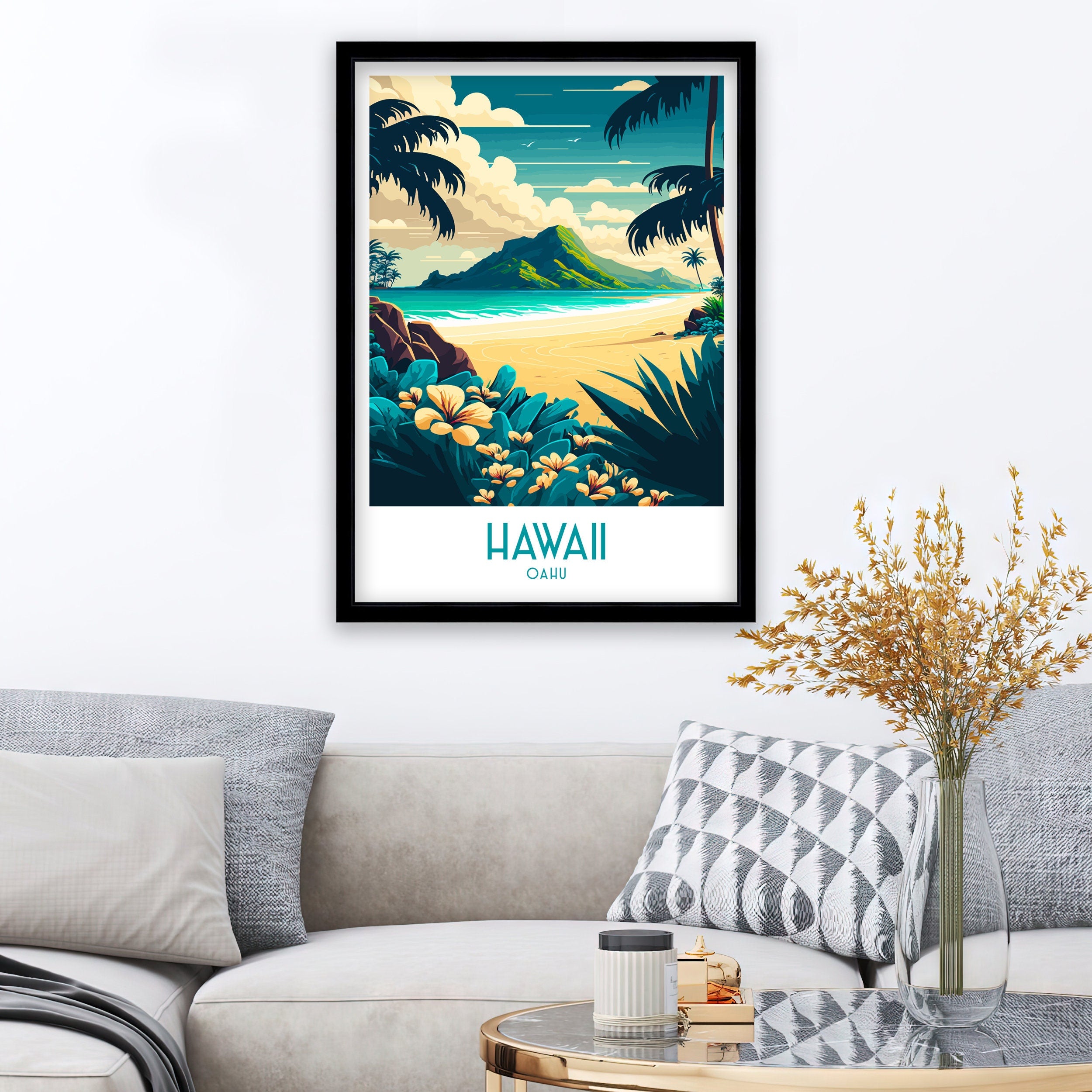 Hawaii Travel Poster | Tropical Beach Art Print