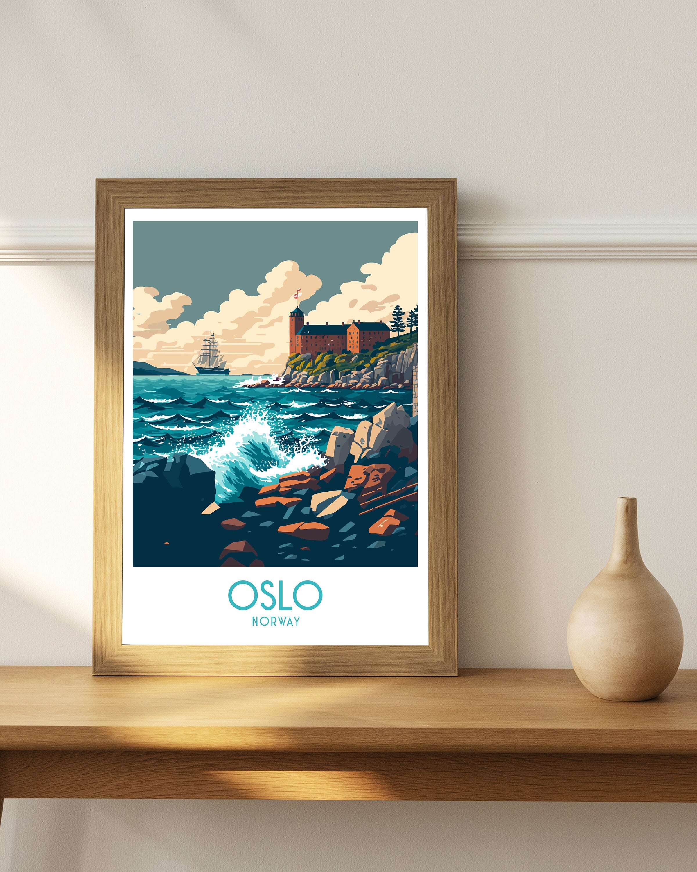 Oslo Norway Travel Poster | Nordic City Wall Art