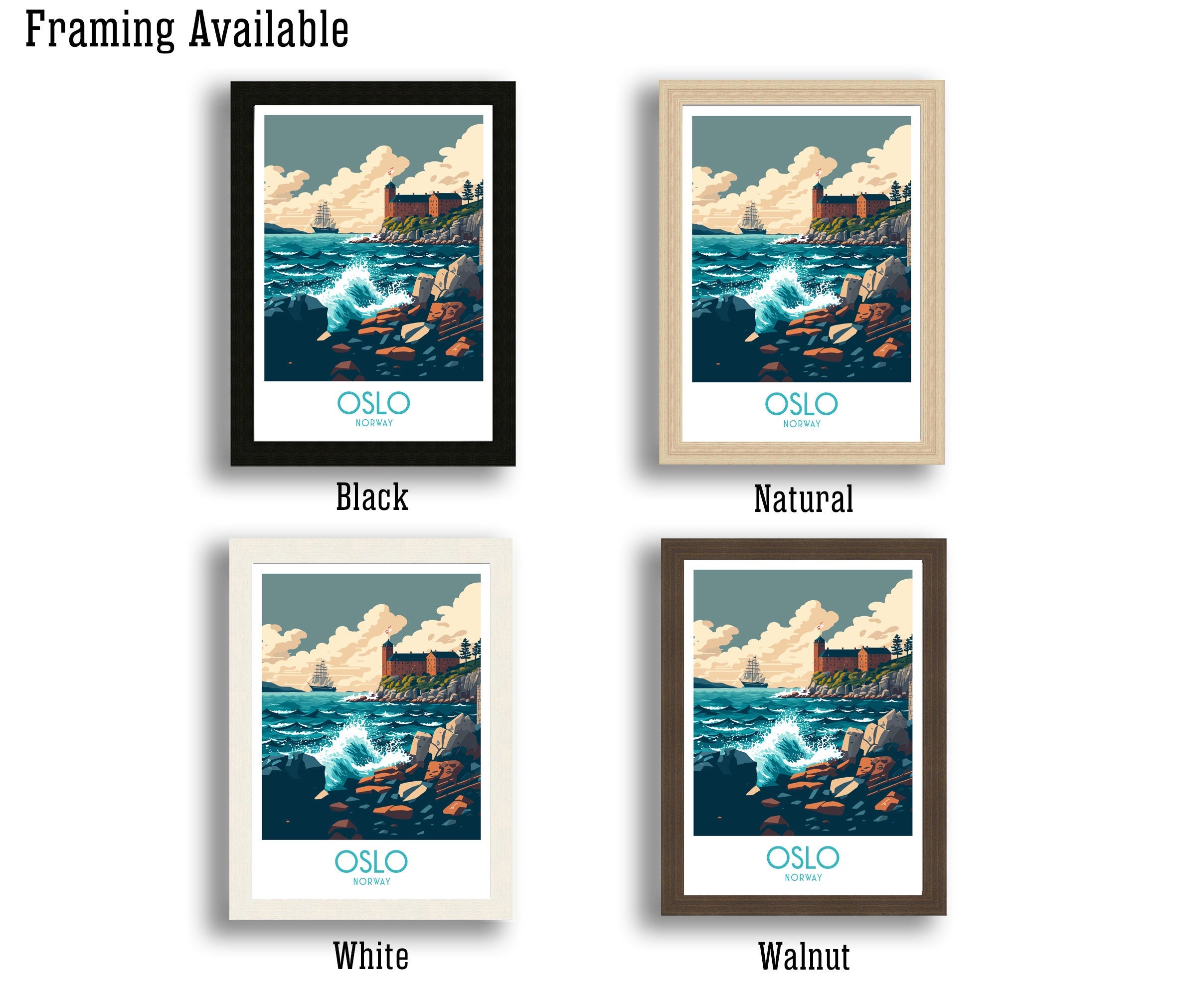 Oslo Norway Travel Poster | Nordic City Wall Art