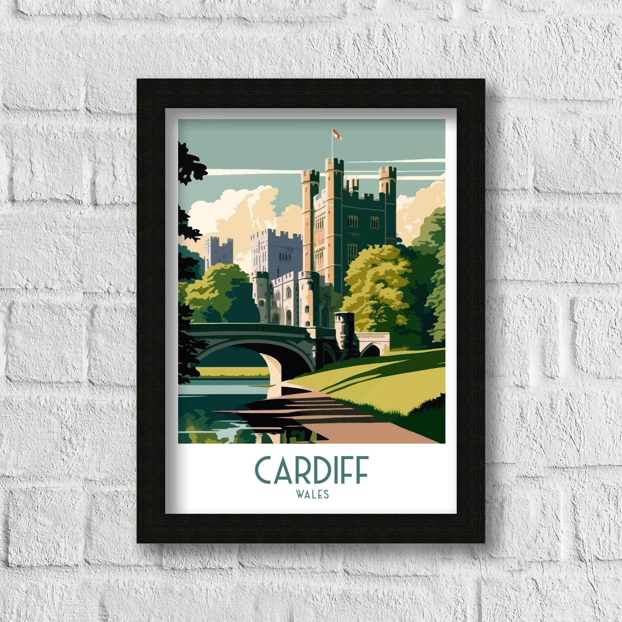 Cardiff Castle Travel Print | Wales Architecture Poster