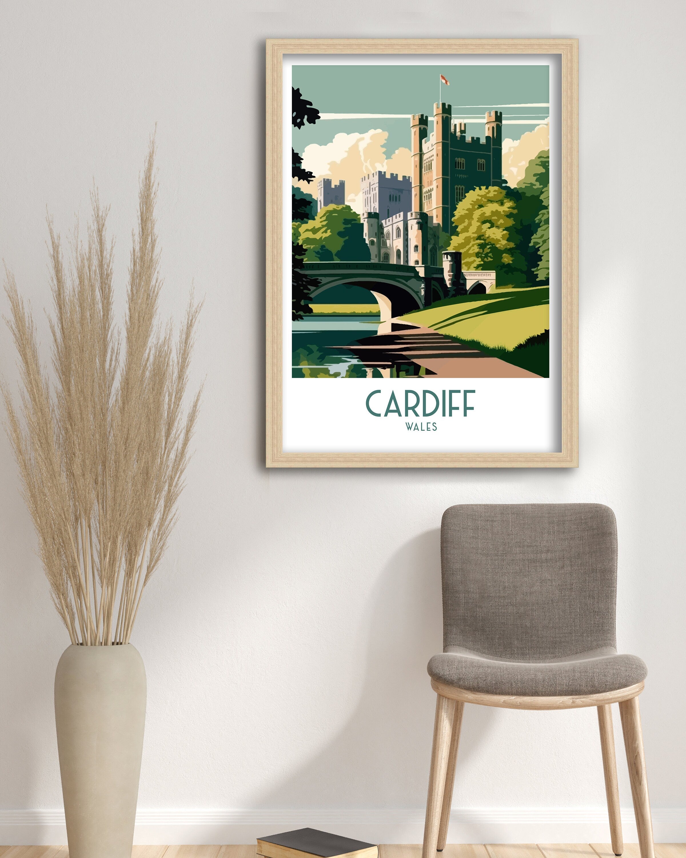 Cardiff Castle Travel Print | Wales Architecture Poster