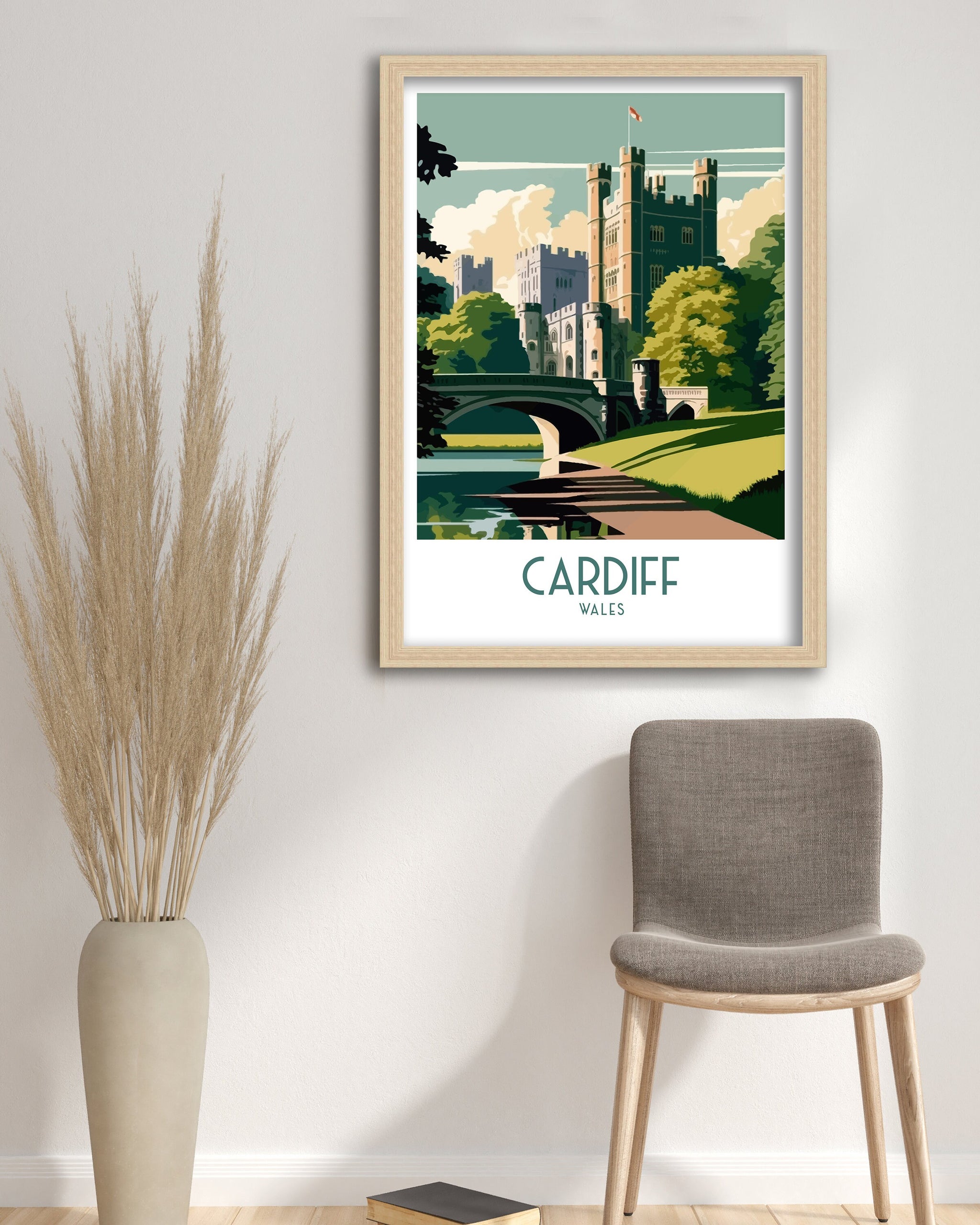 Cardiff Castle Travel Print | Wales Architecture Poster