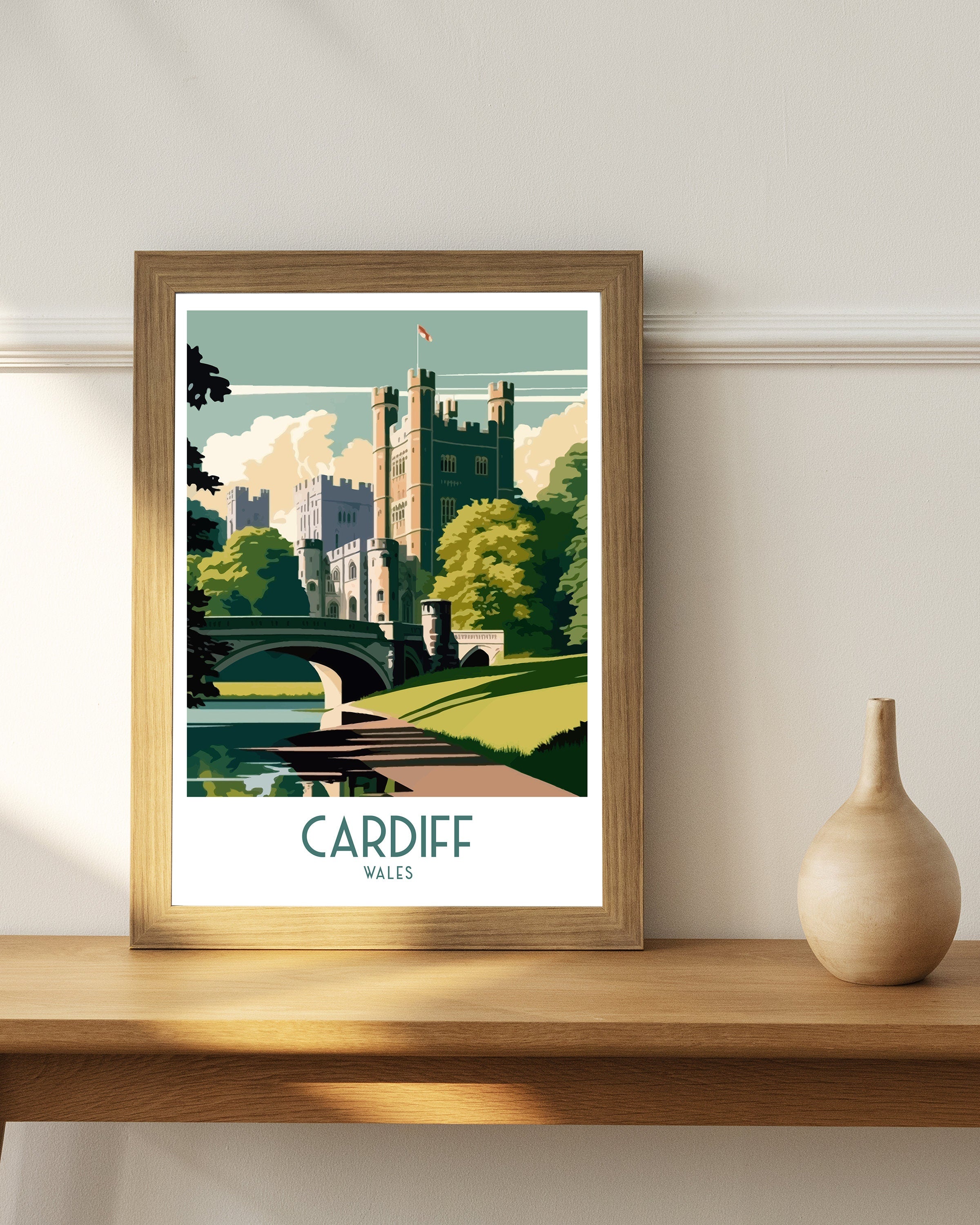 Cardiff Castle Travel Print | Wales Architecture Poster