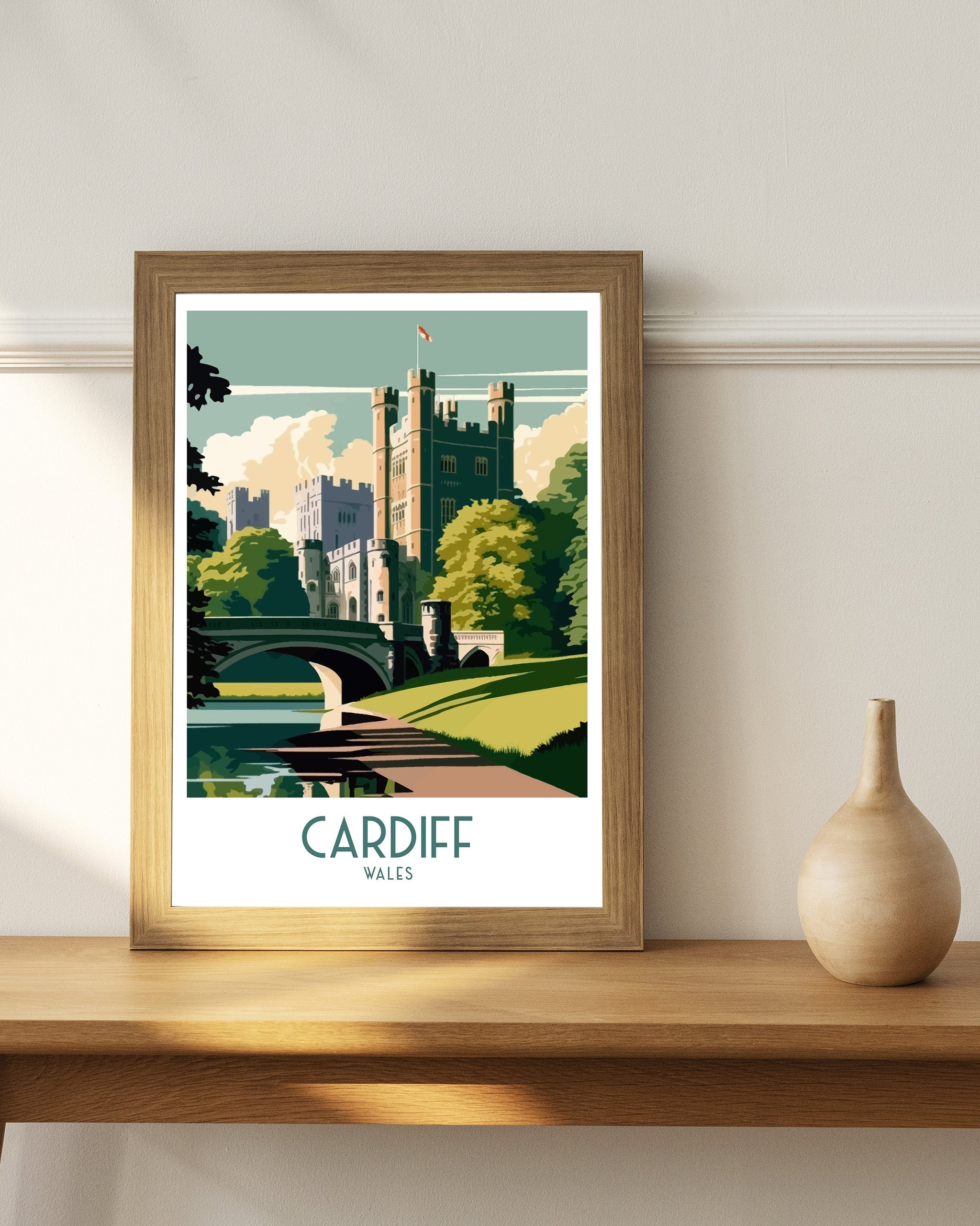 Cardiff Castle Travel Print | Wales Architecture Poster