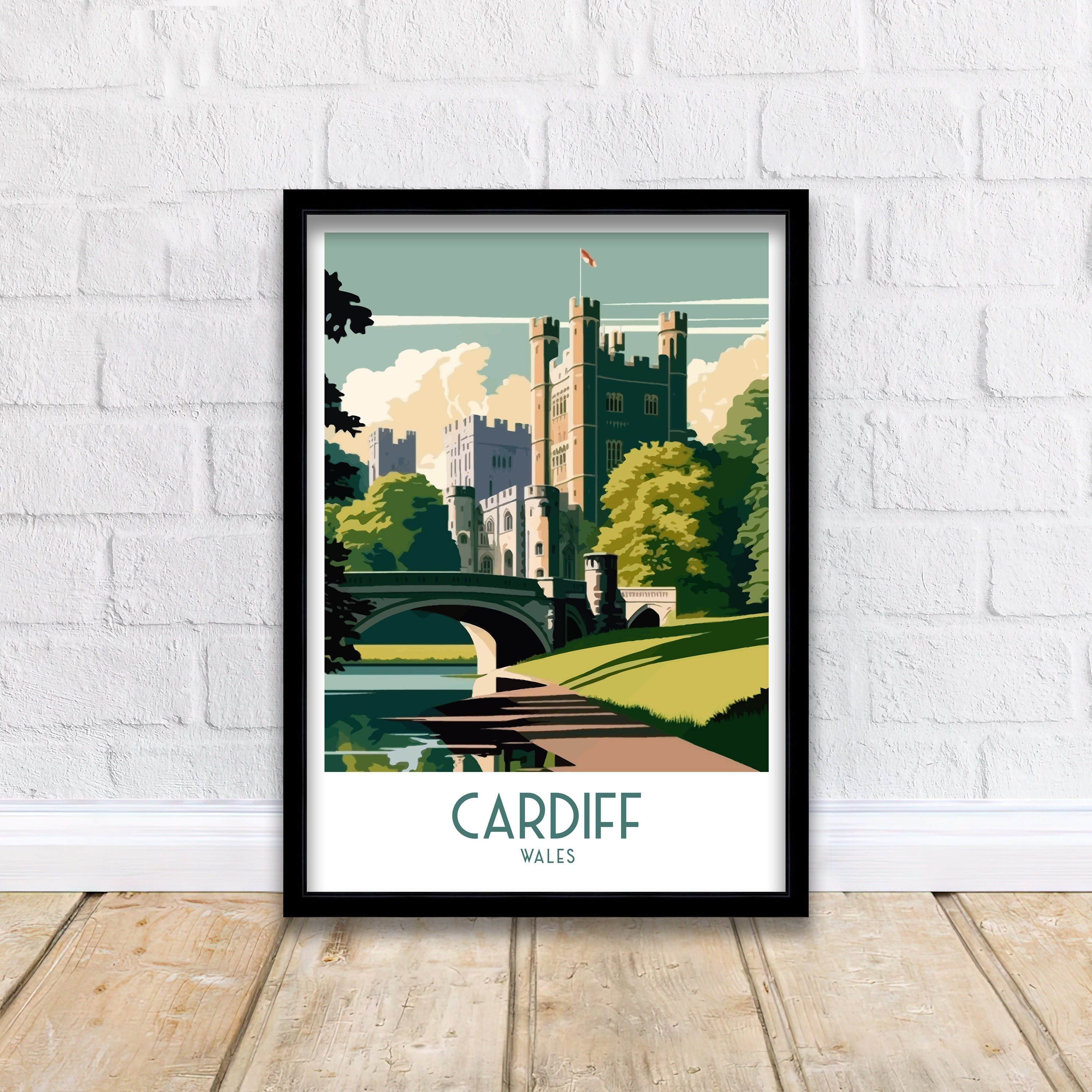 Cardiff Castle Travel Print | Wales Architecture Poster