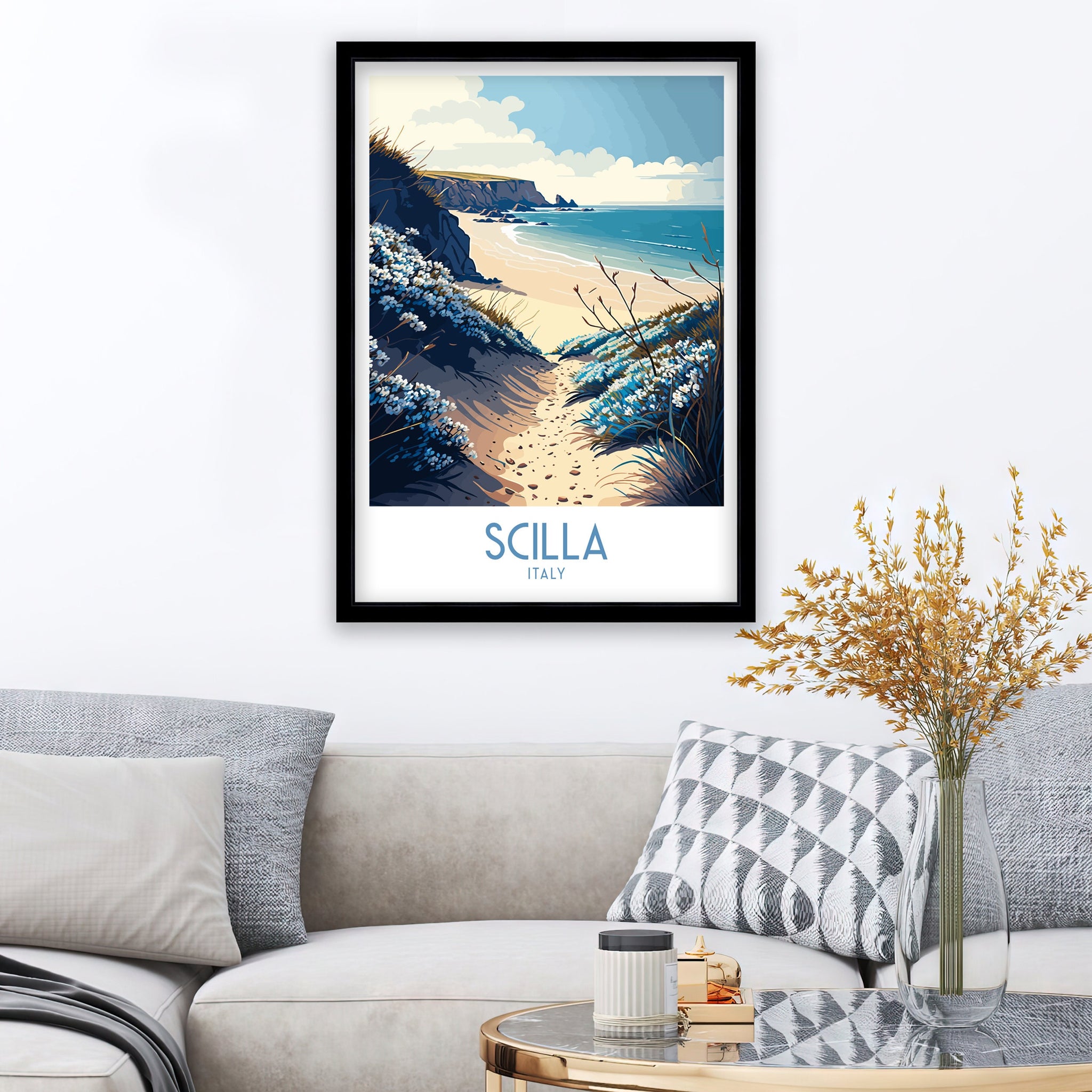 Scilla Italy Coastal Art Print | Travel Poster