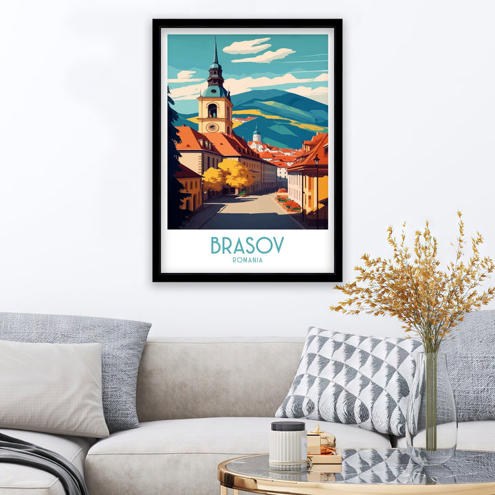 Brasov Romania Travel Poster er Romania Wall Art Brasov Poster