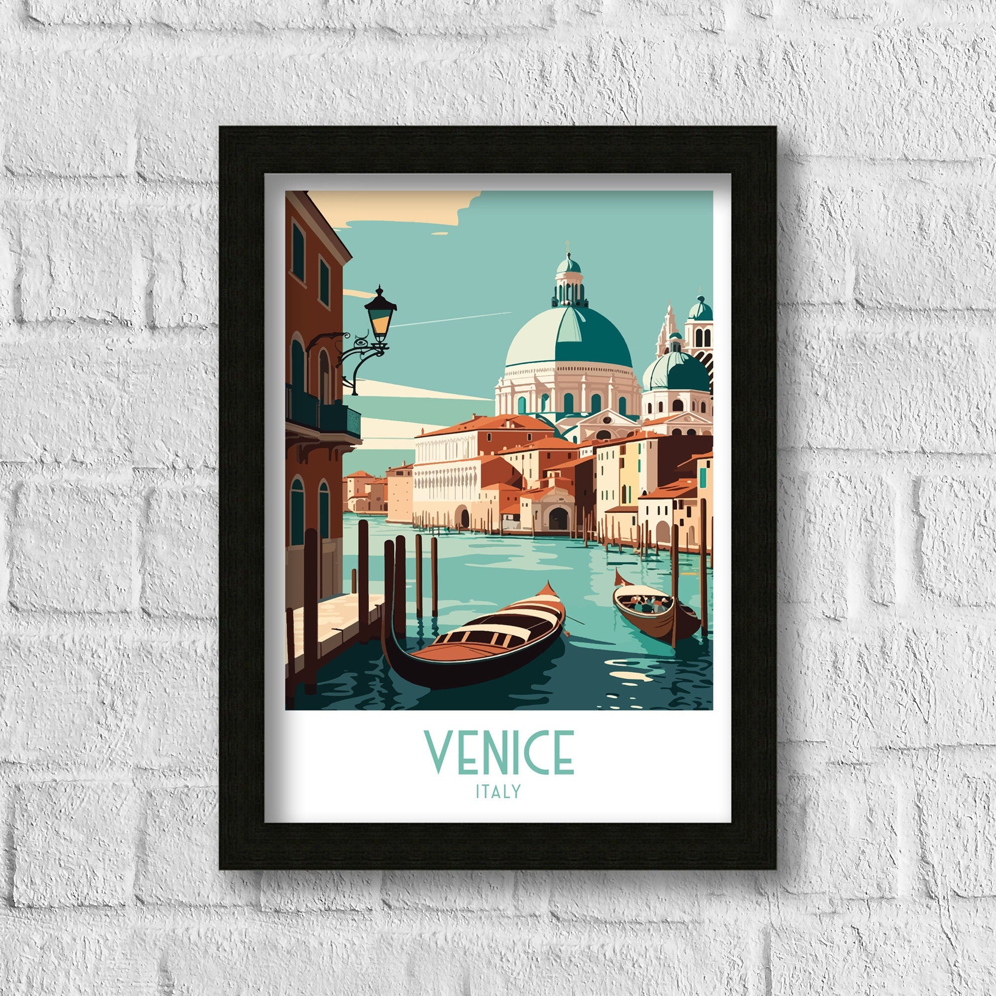 Venice Italy Travel Poster, Canal City Print