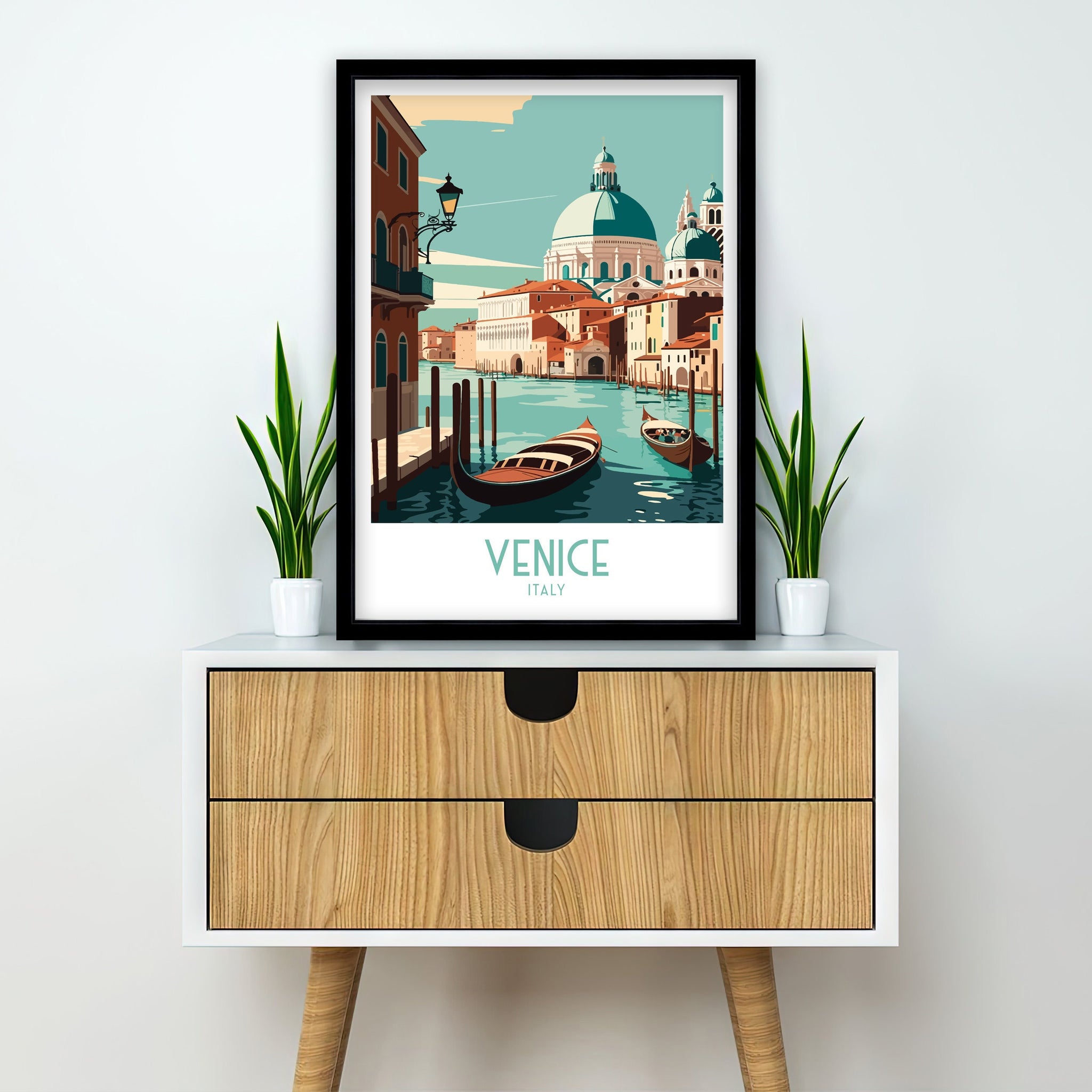 Venice Italy Travel Poster, Canal City Print