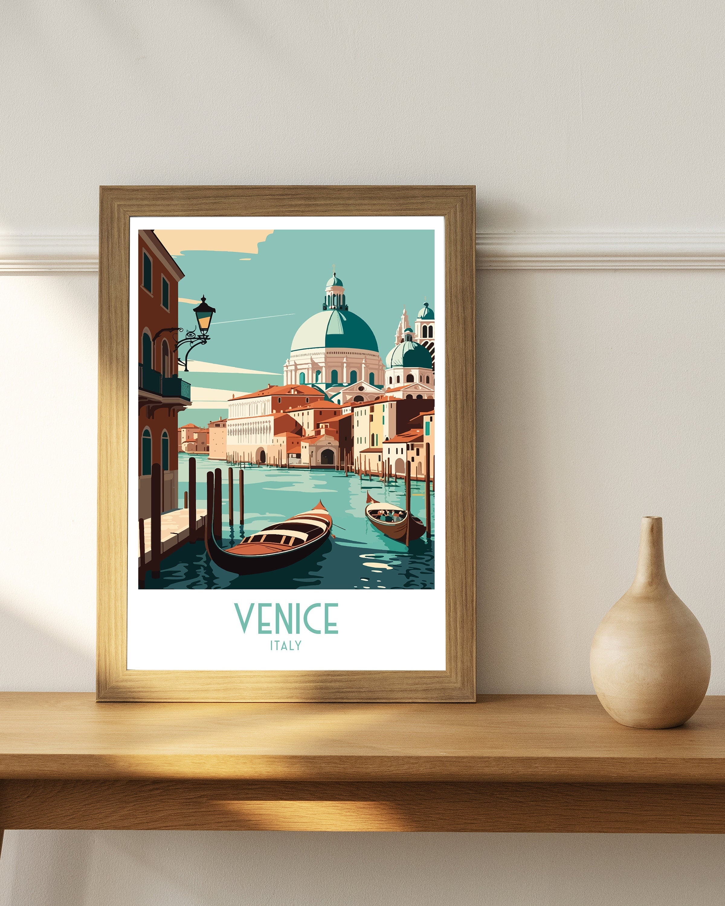 Venice Italy Travel Poster, Canal City Print