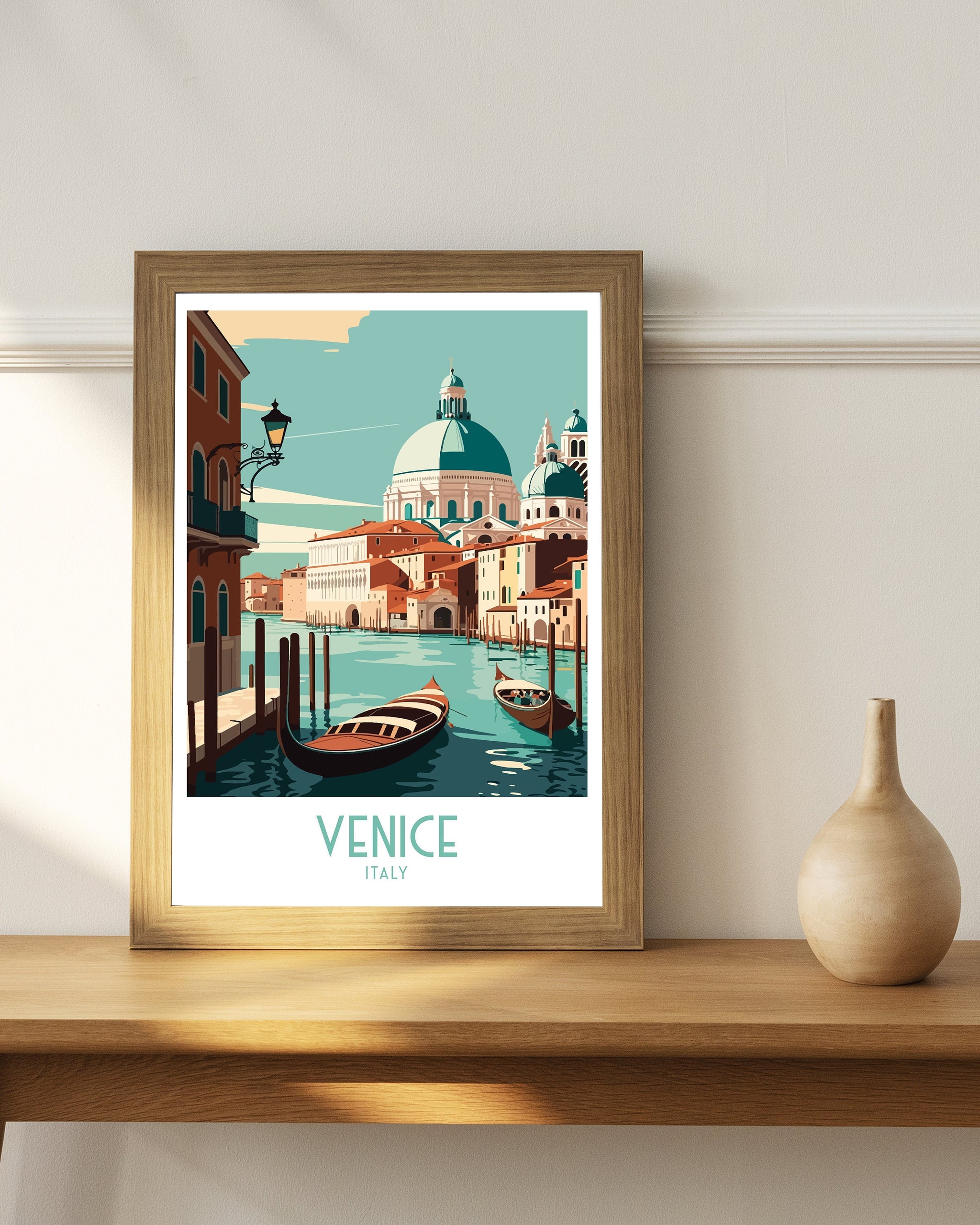 Venice Italy Travel Poster, Canal City Print