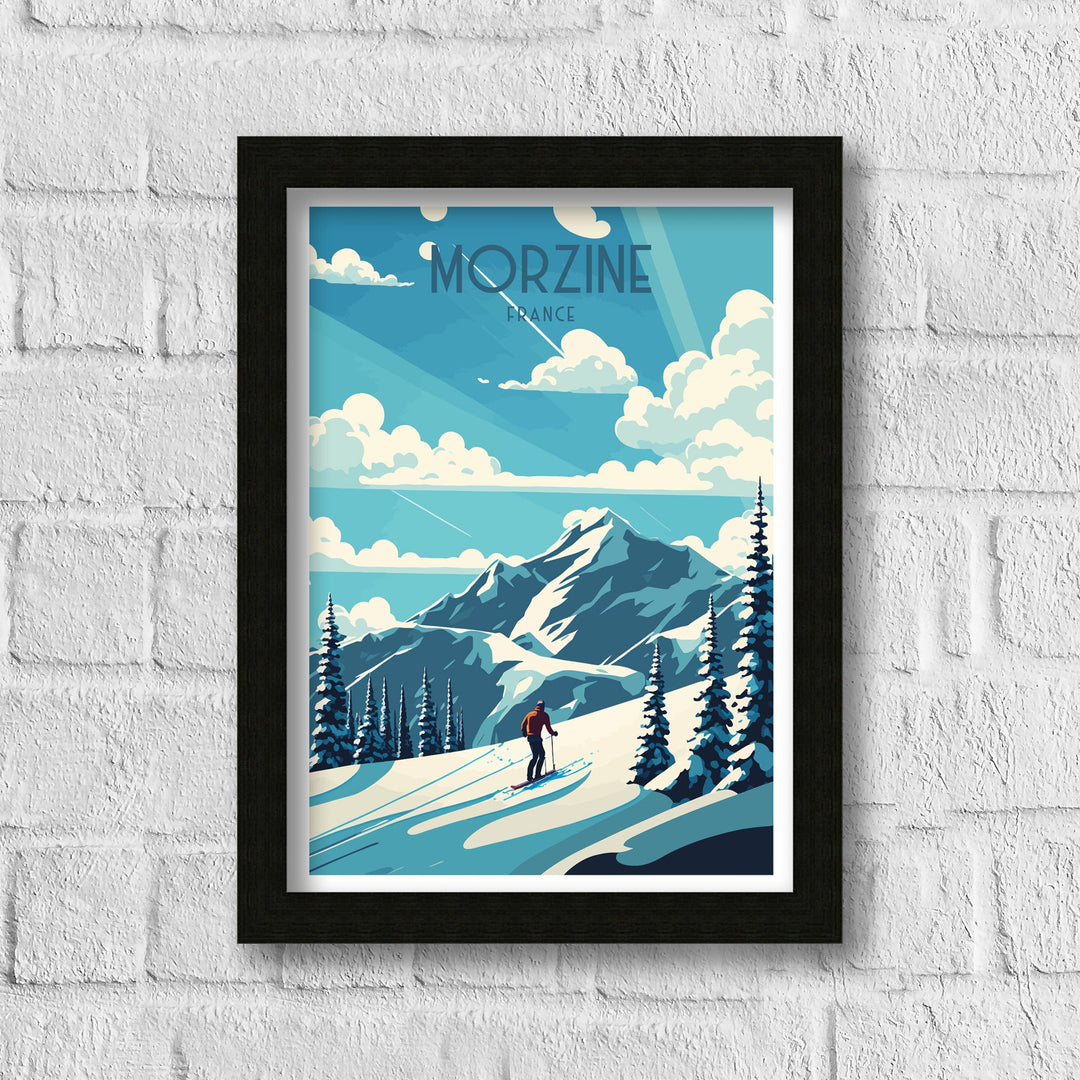 Morzine France Travel Poster, France, Morzine Ski poster, Ski Resort poster, Morzine France, Wall Art, Art Poster