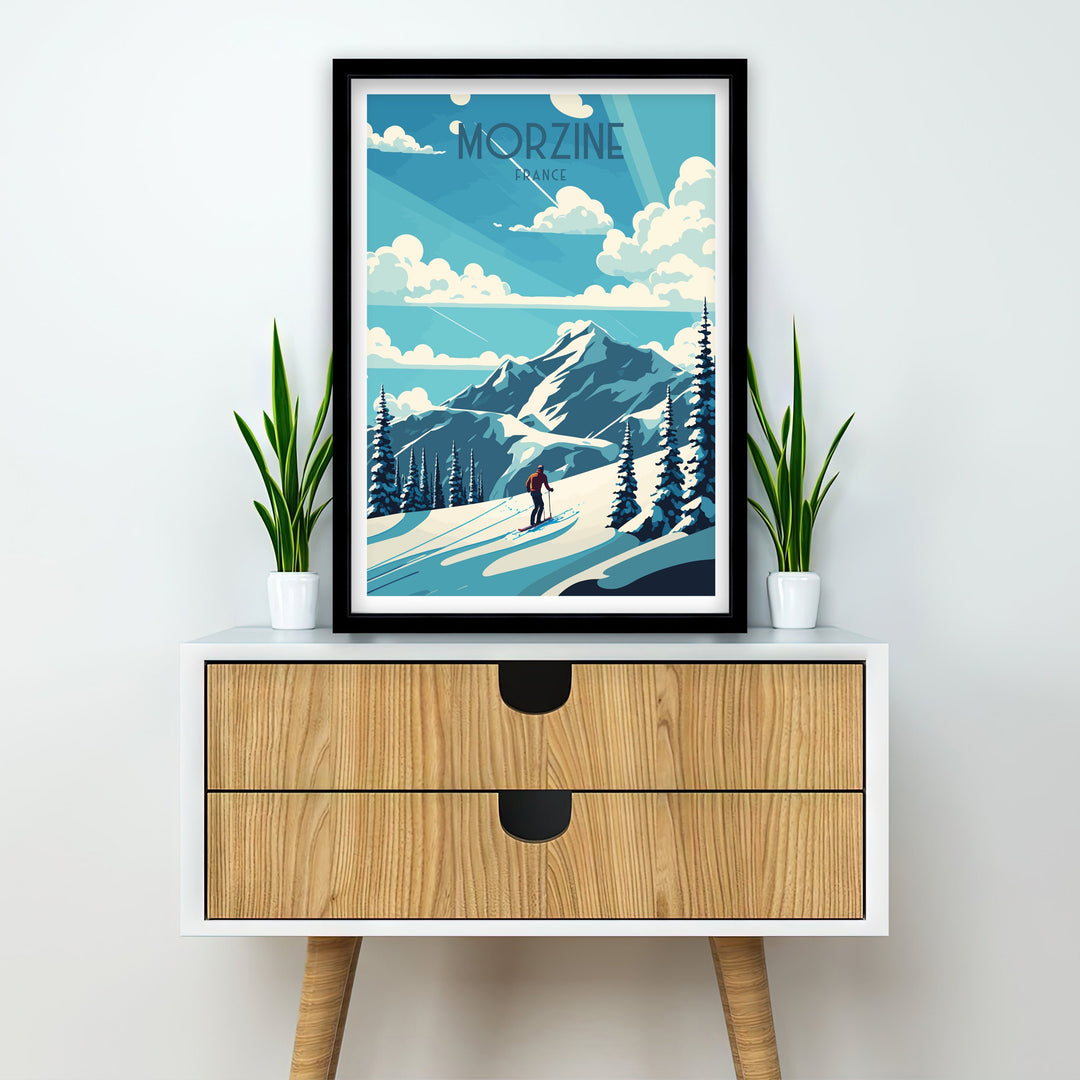 Morzine France Travel Poster, France, Morzine Ski poster, Ski Resort poster, Morzine France, Wall Art, Art Poster