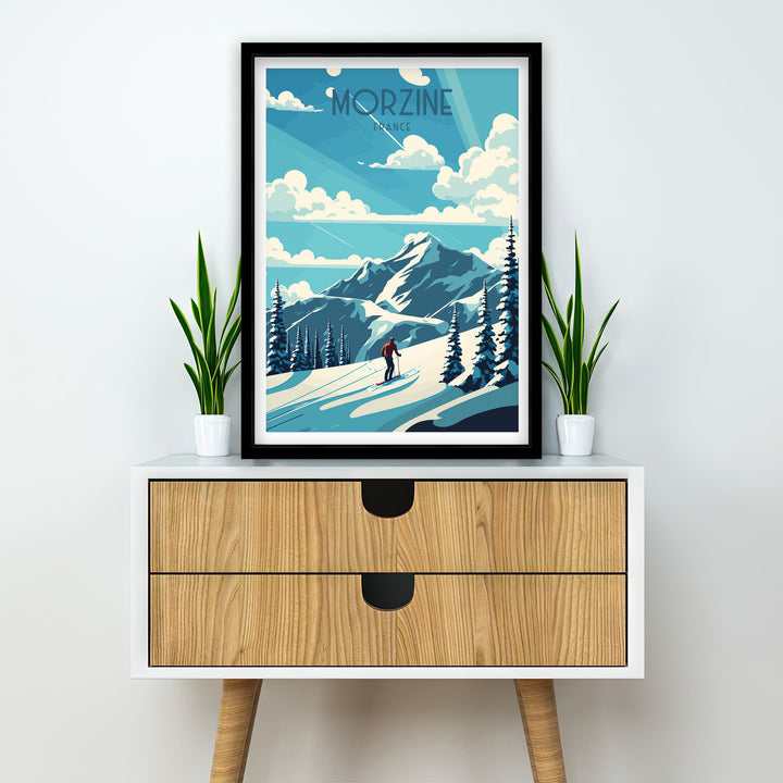 Morzine France Travel Poster, France, Morzine Ski poster, Ski Resort poster, Morzine France, Wall Art, Art Poster