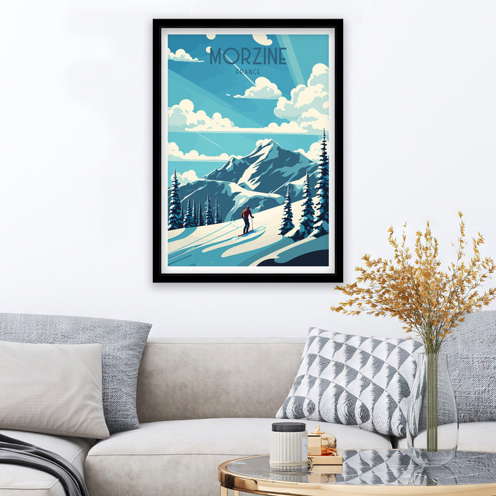 Morzine France Travel Poster, France, Morzine Ski poster, Ski Resort poster, Morzine France, Wall Art, Art Poster