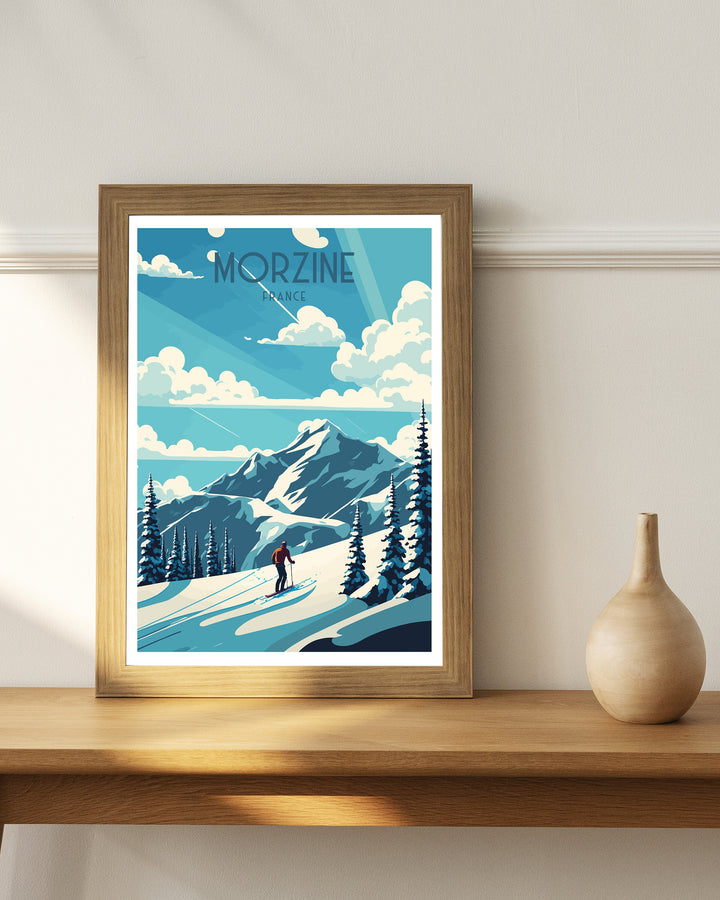 Morzine France Travel Poster, France, Morzine Ski poster, Ski Resort poster, Morzine France, Wall Art, Art Poster