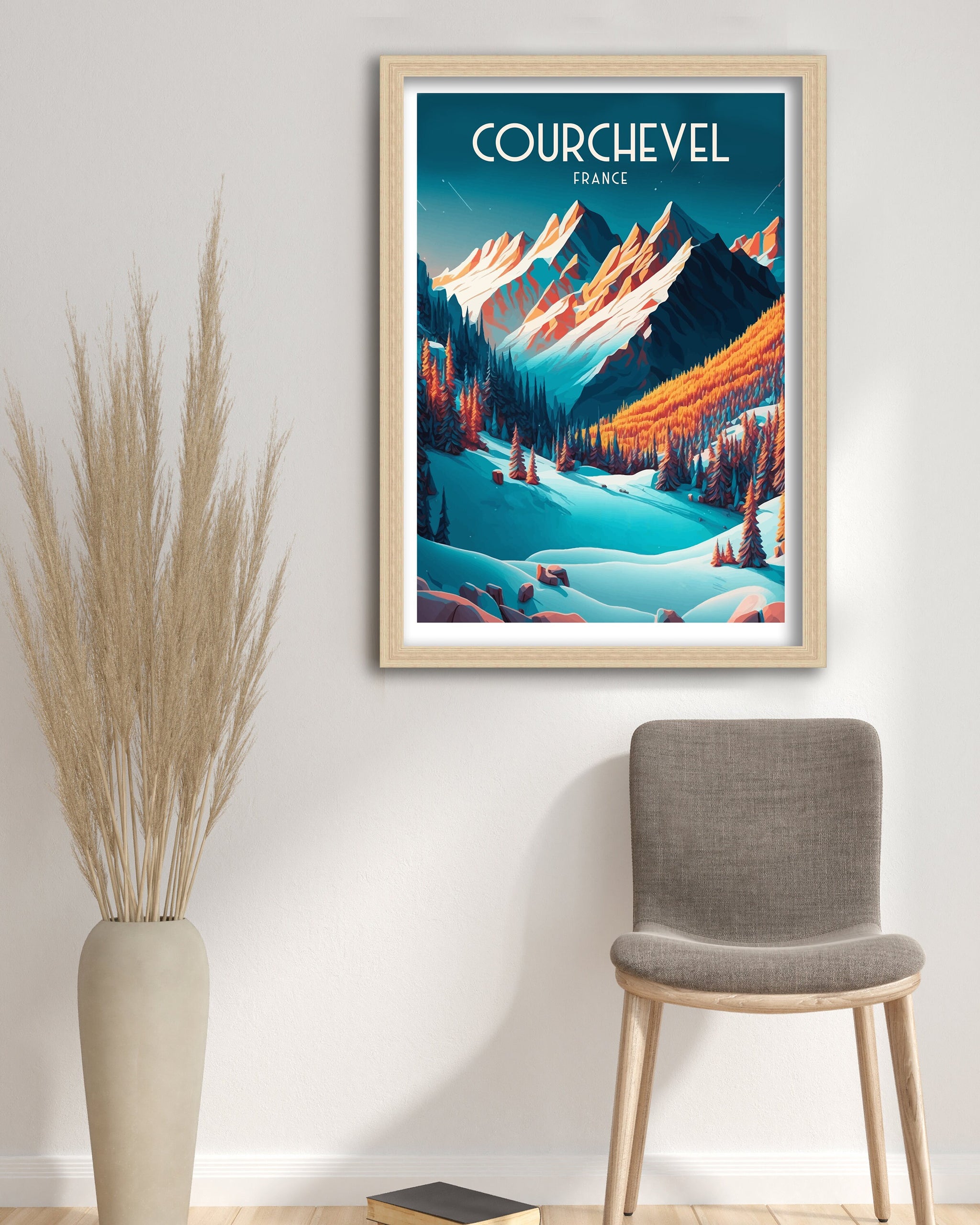 Courchevel France Ski Poster | French Alps Travel Print