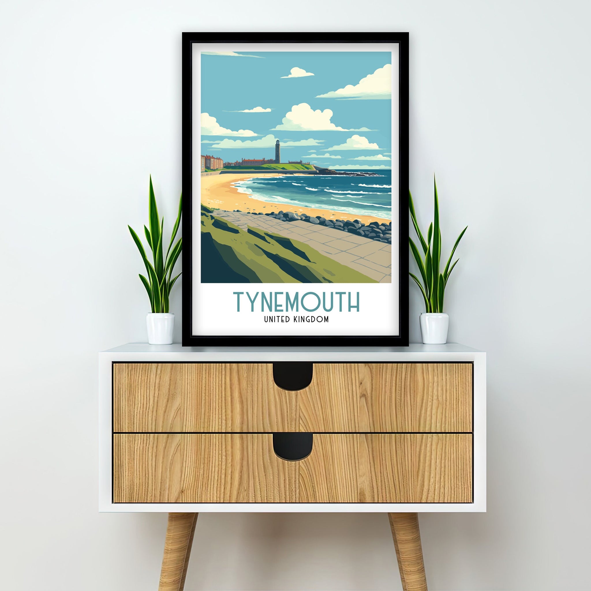 Tynemouth Travel Poster | North East Coastal Art Print