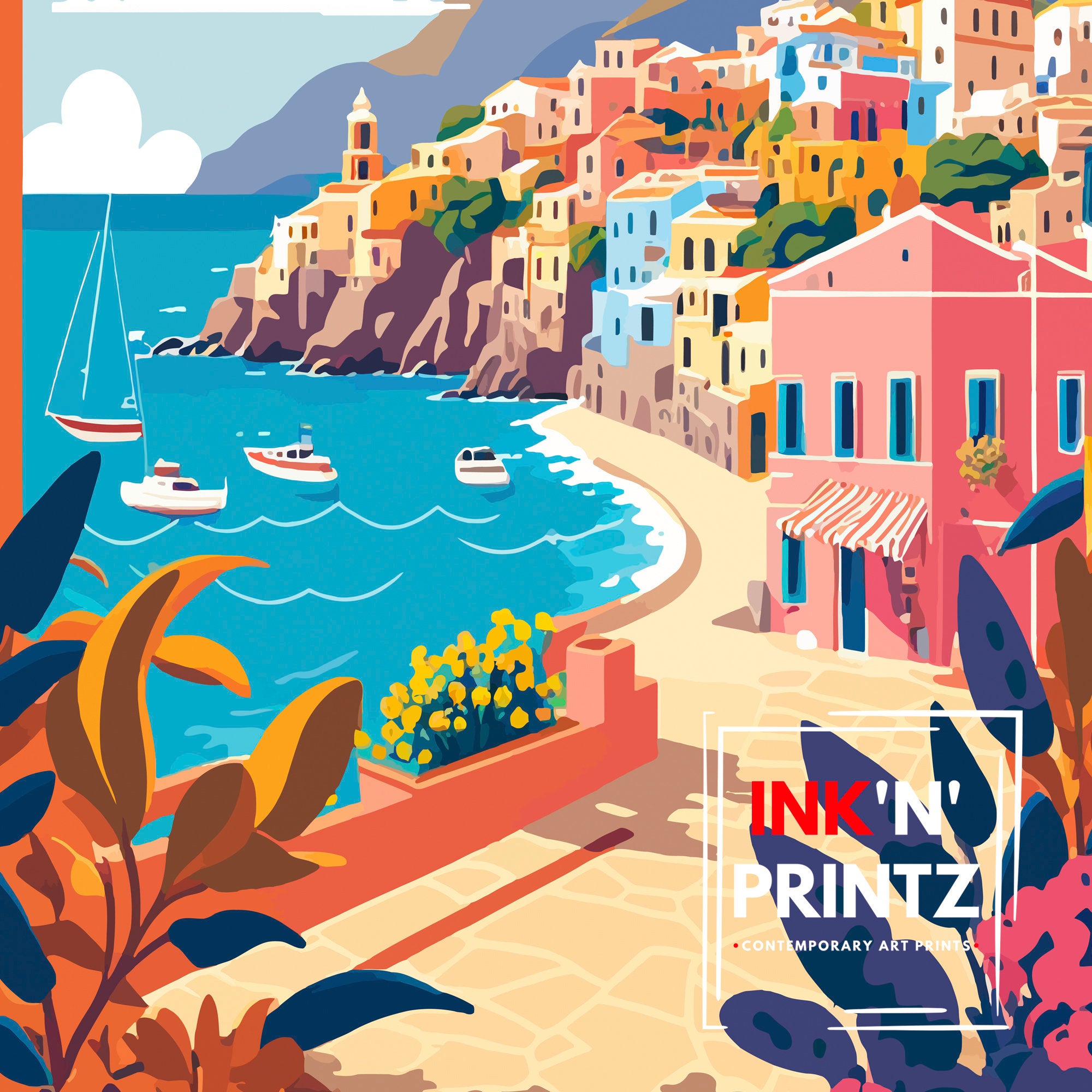 Crete Travel Poster | Greece Coastal Art Print