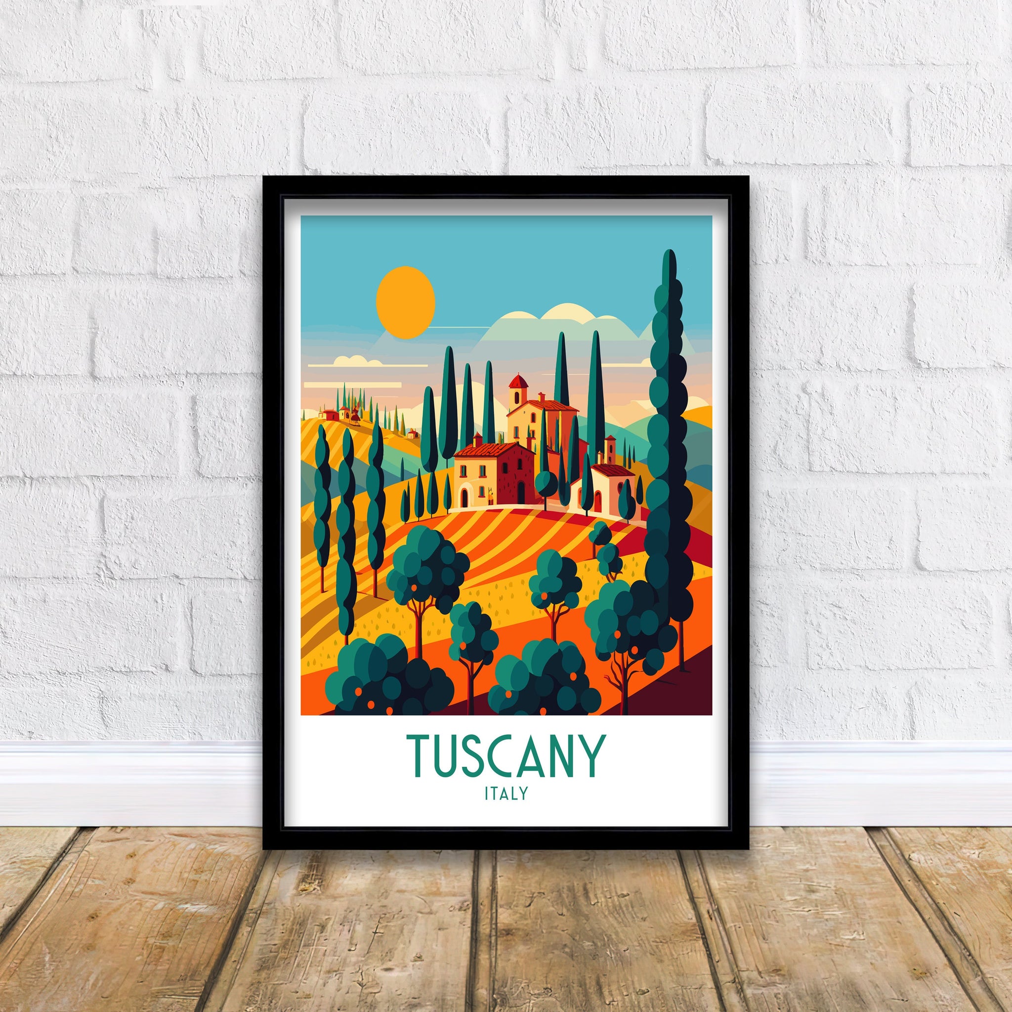 Tuscany Landscape Art Print | Italian Travel Poster