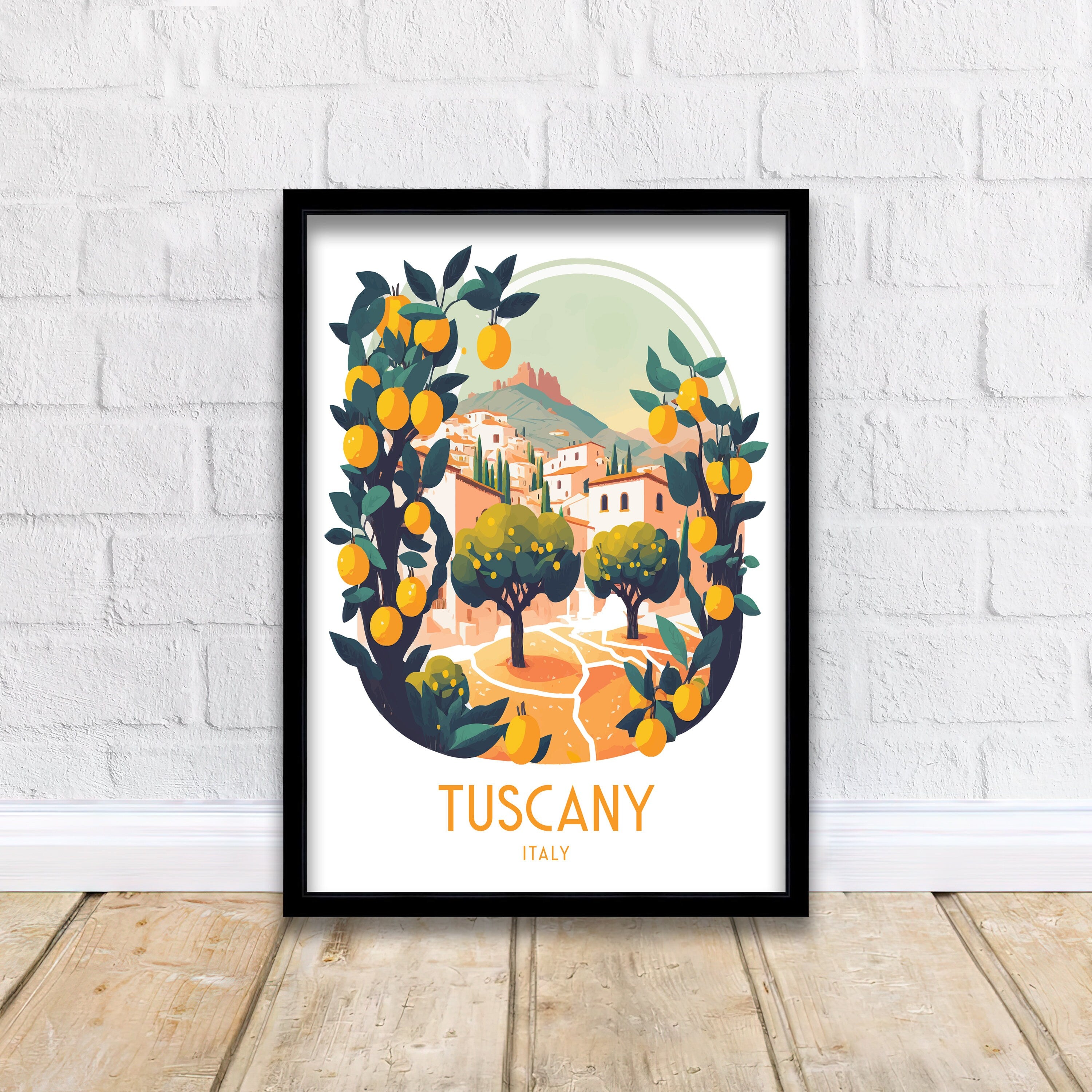 Tuscany Travel Poster | Italian Landscape Art Print