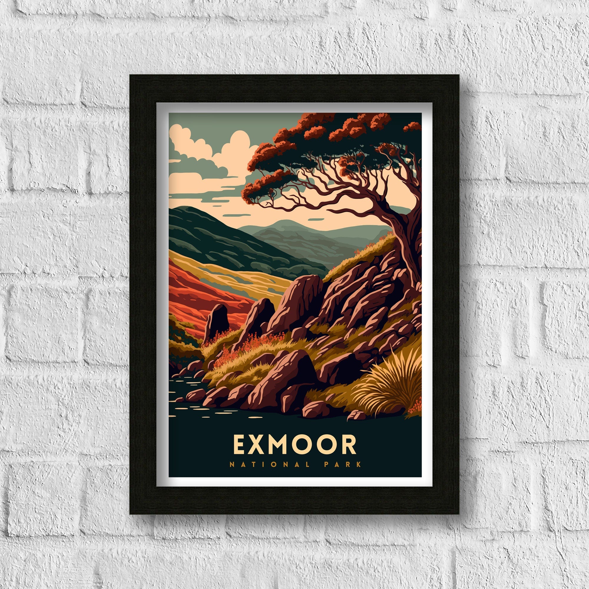 Exmoor National Park Art Print | UK Travel Poster
