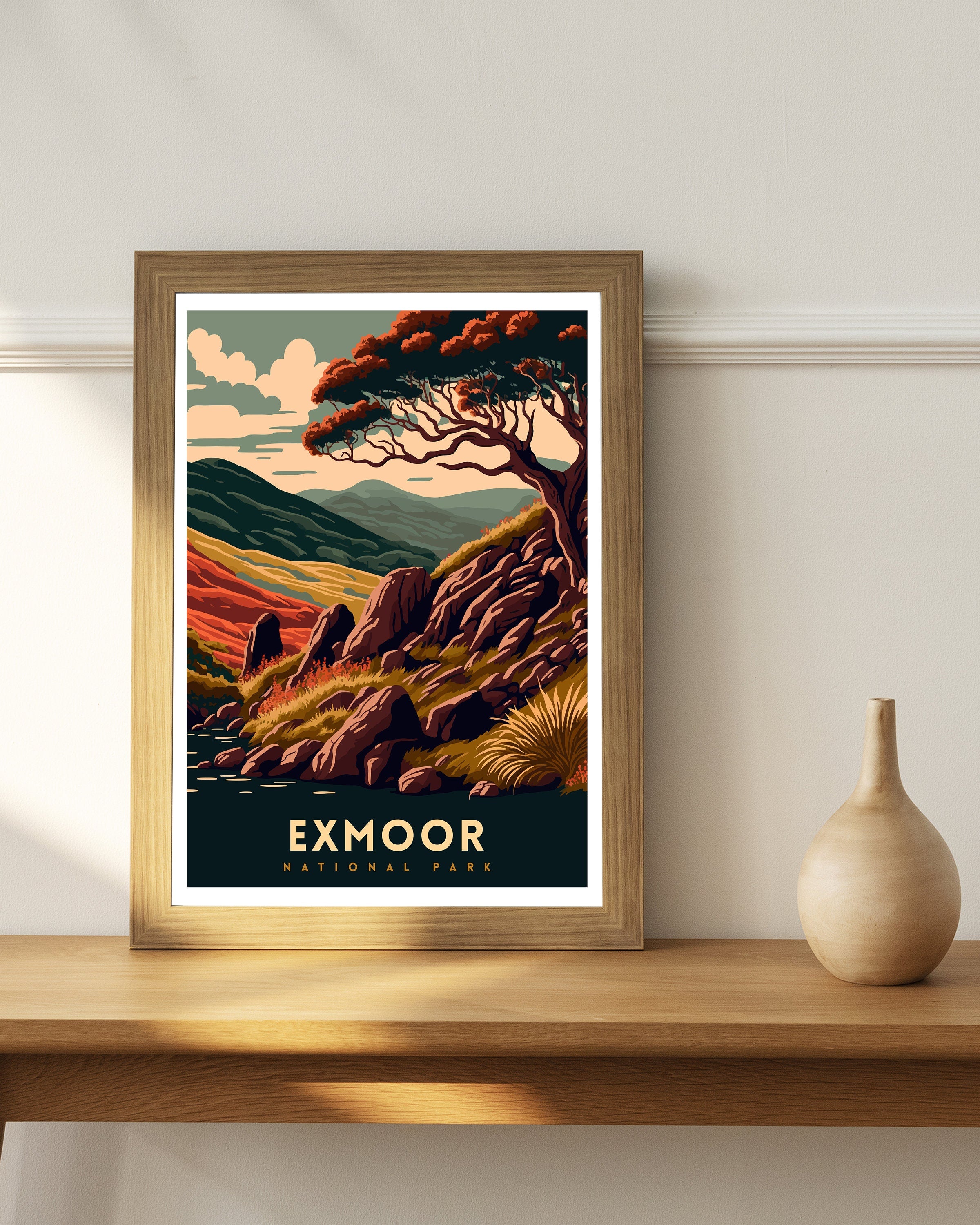 Exmoor National Park Art Print | UK Travel Poster