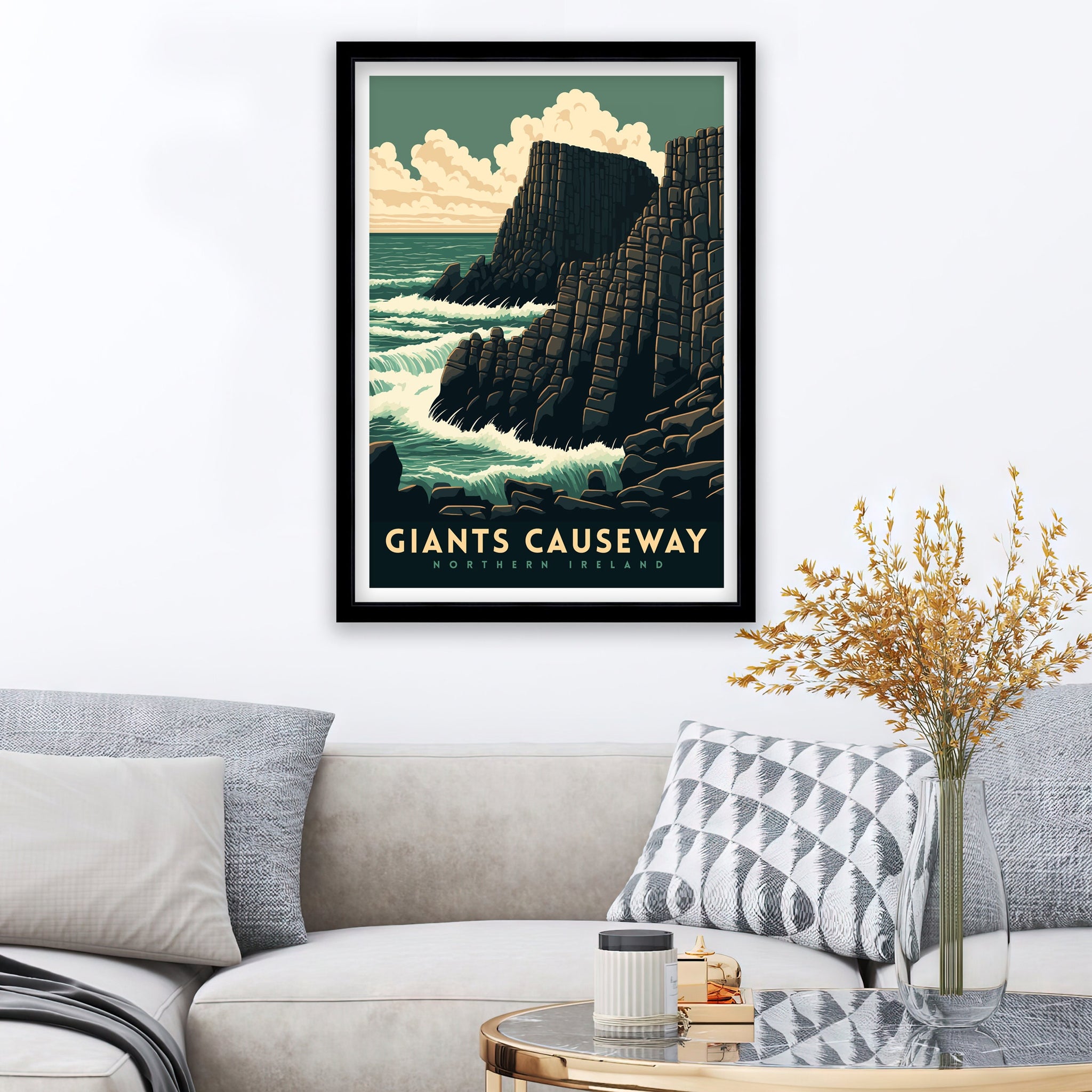 Giants Causeway Travel Poster | Northern Ireland Art Print