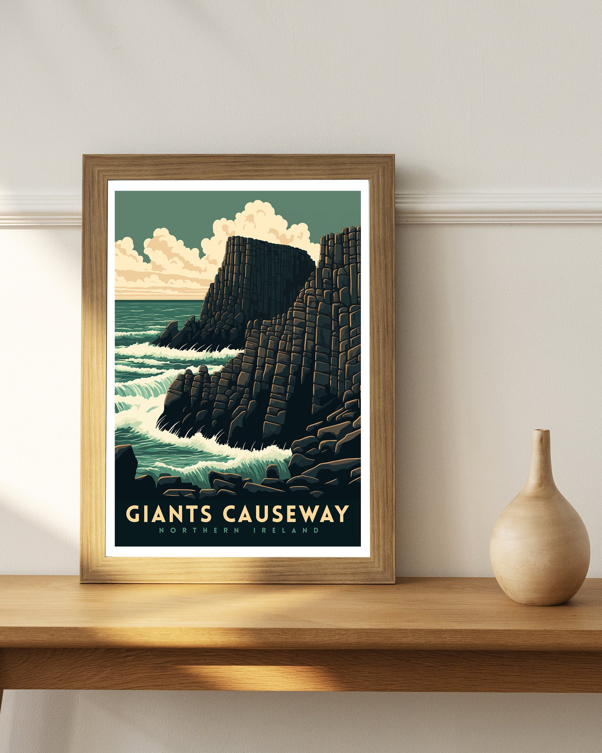 Giants Causeway Travel Poster | Northern Ireland Art Print