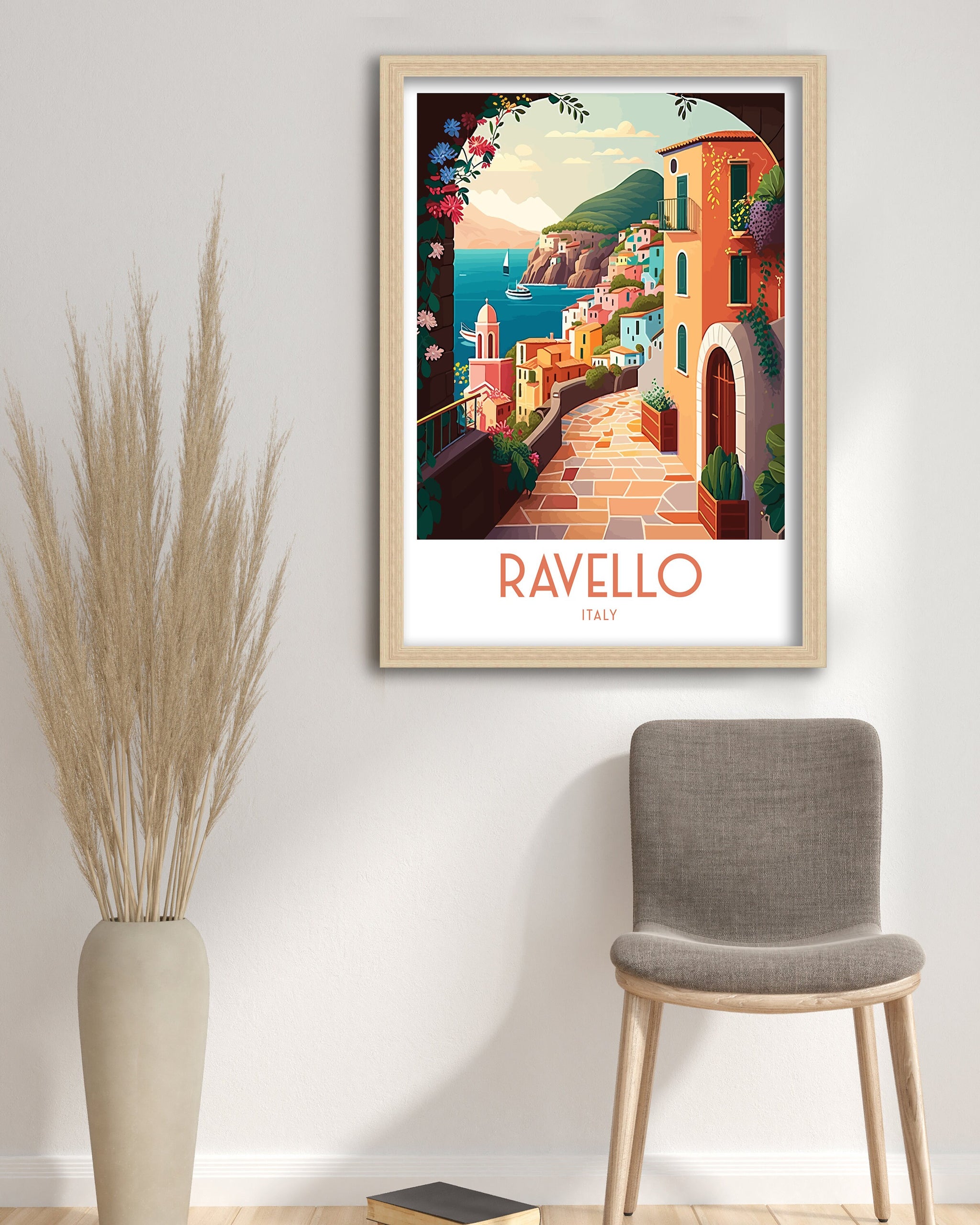 Ravello Italy Print, Coastal Mediterranean Wall Art
