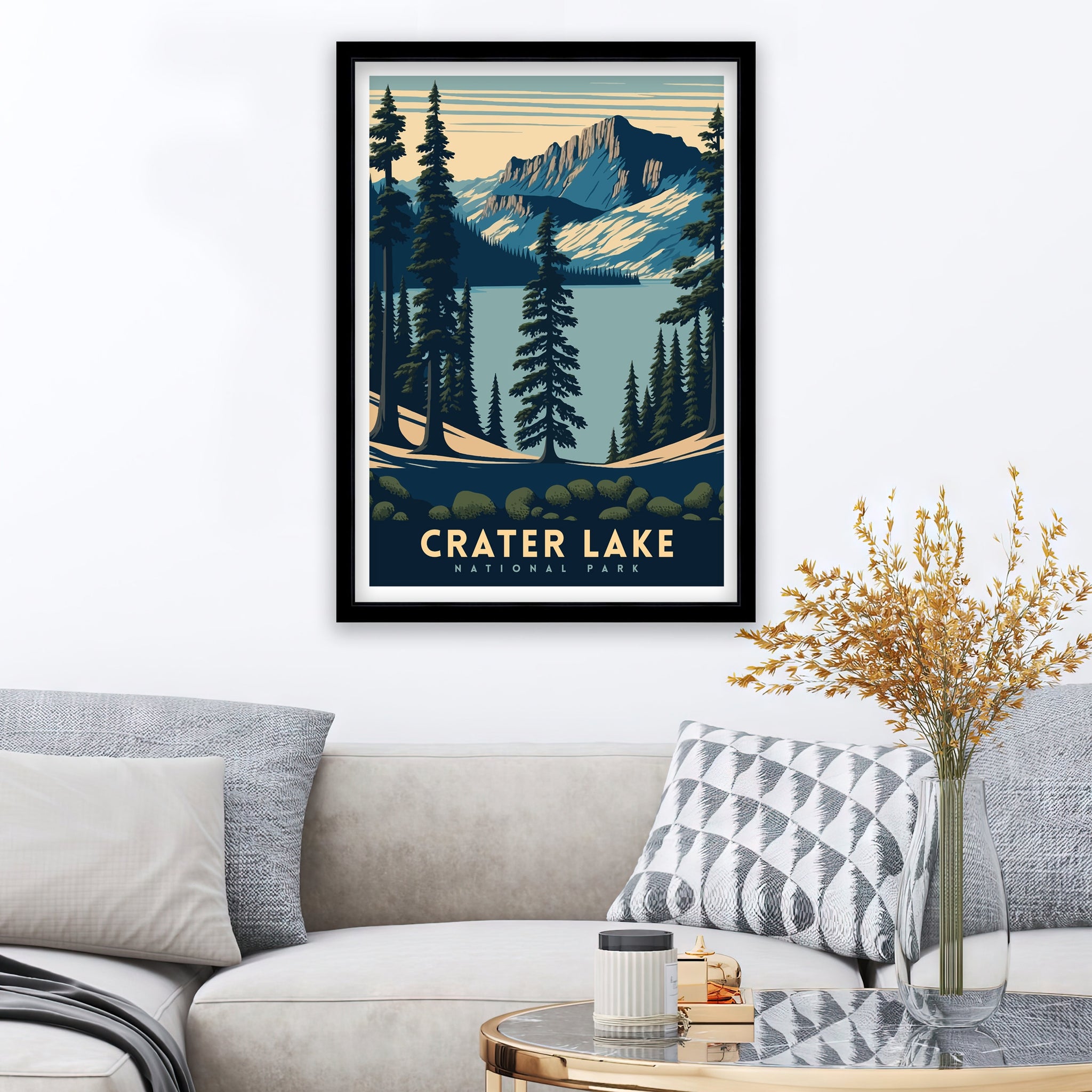 Crater Lake National Park Travel Poster | Oregon Art Print