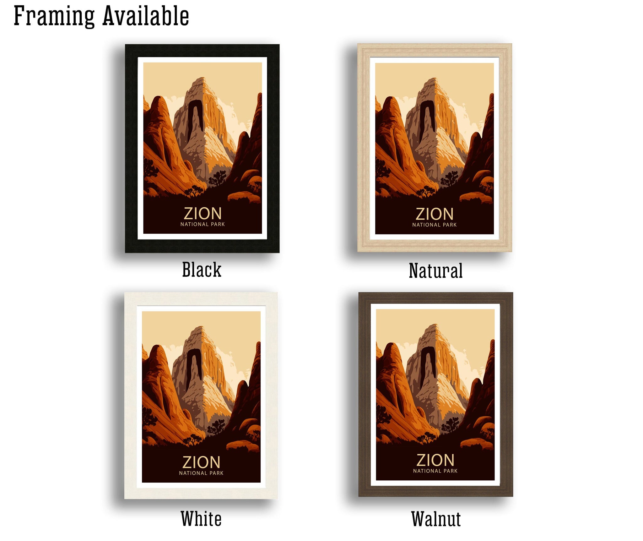 Zion National Park Art Print | Adventure Travel Poster