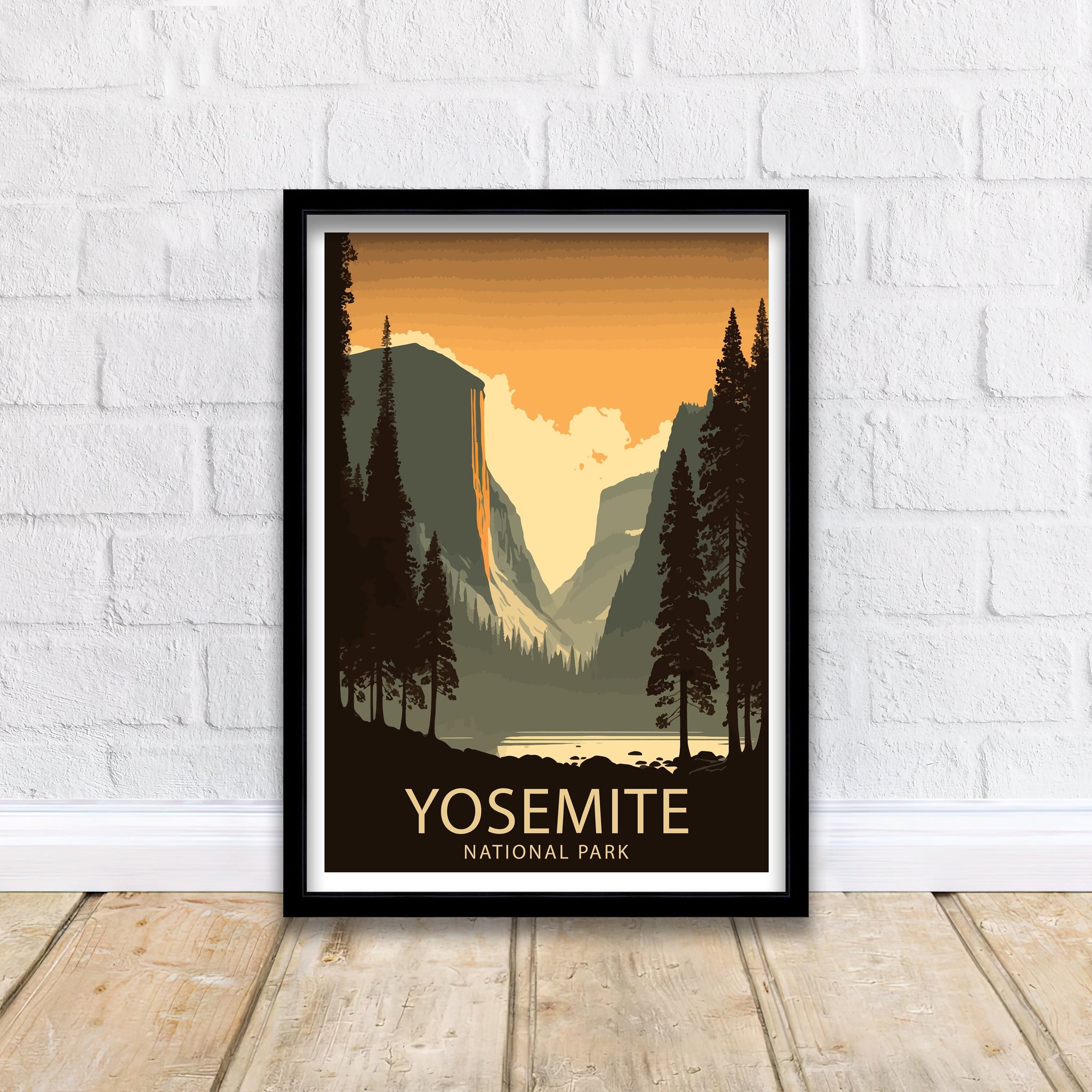 Yosemite National Park Print | Vintage Travel Poster Art