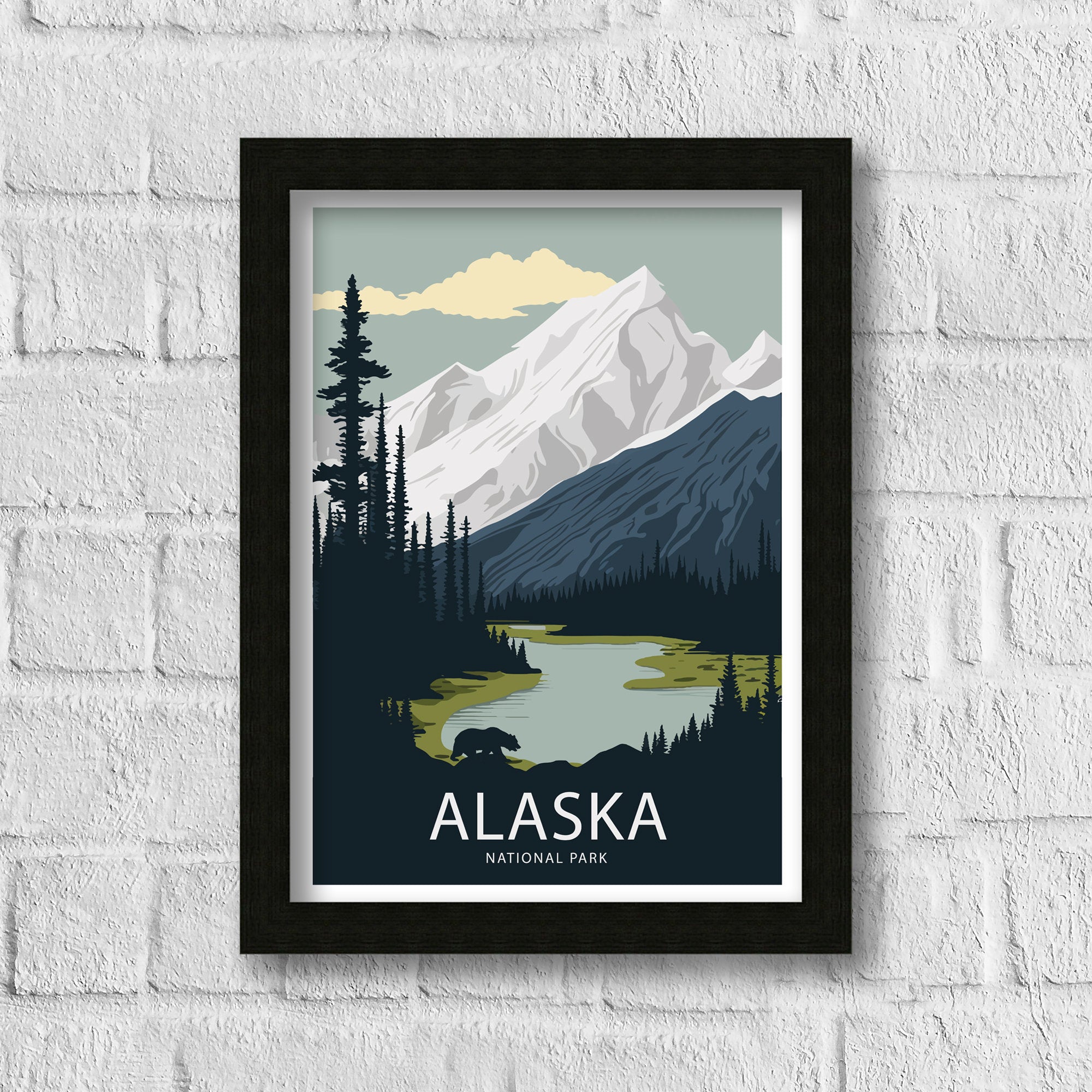Denali National Park Art Print | Alaska Travel Poster