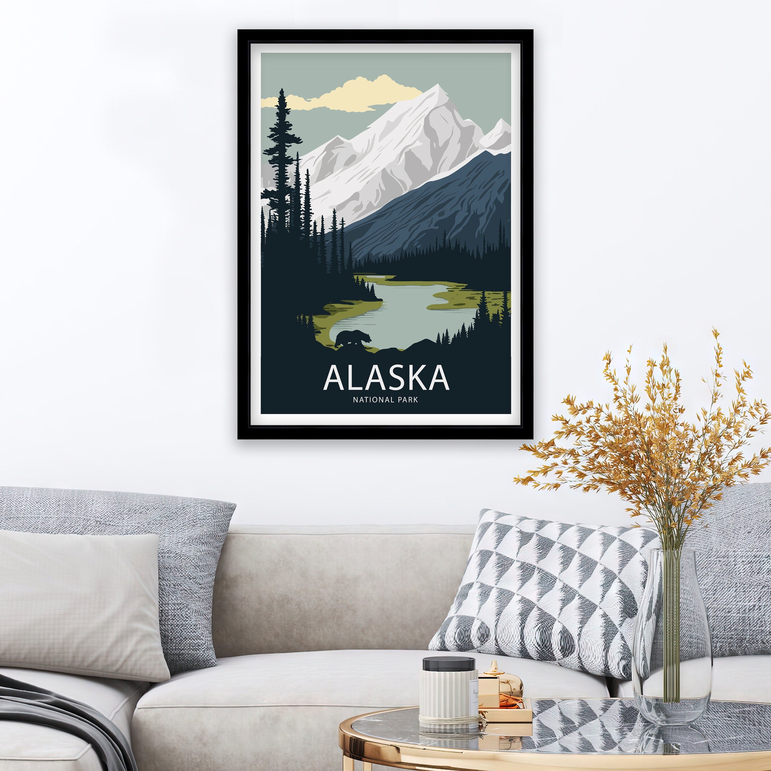 Denali National Park Art Print | Alaska Travel Poster