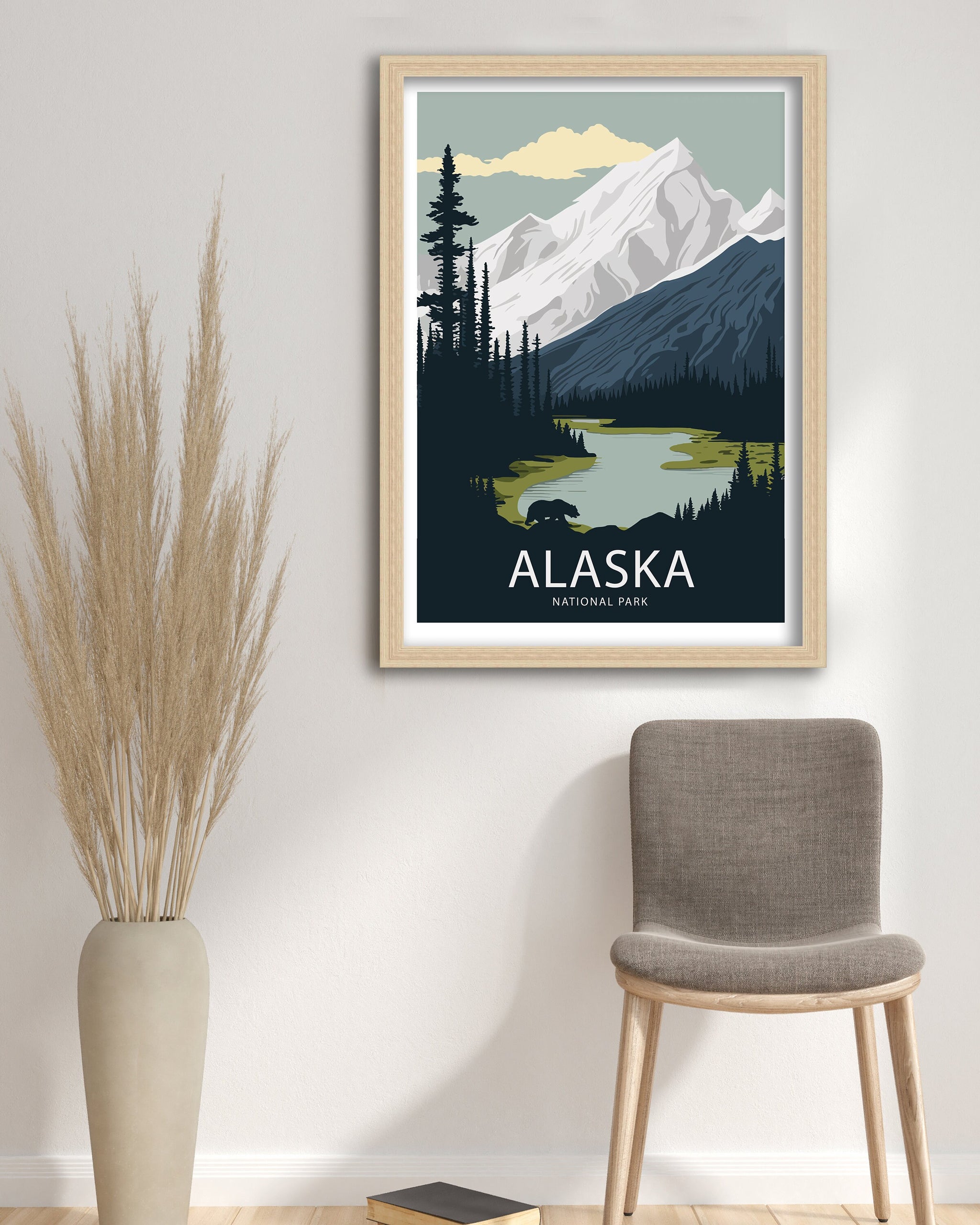 Denali National Park Art Print | Alaska Travel Poster