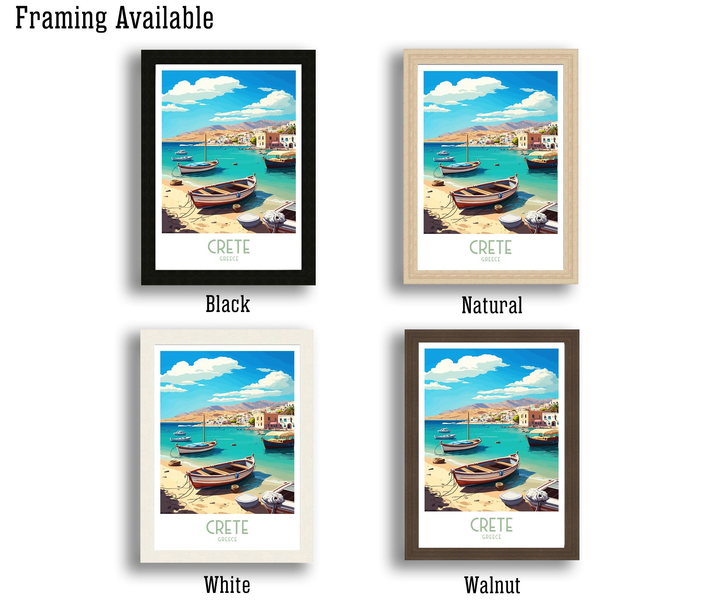 Crete Greece Art Print | Mediterranean Coastal Scene