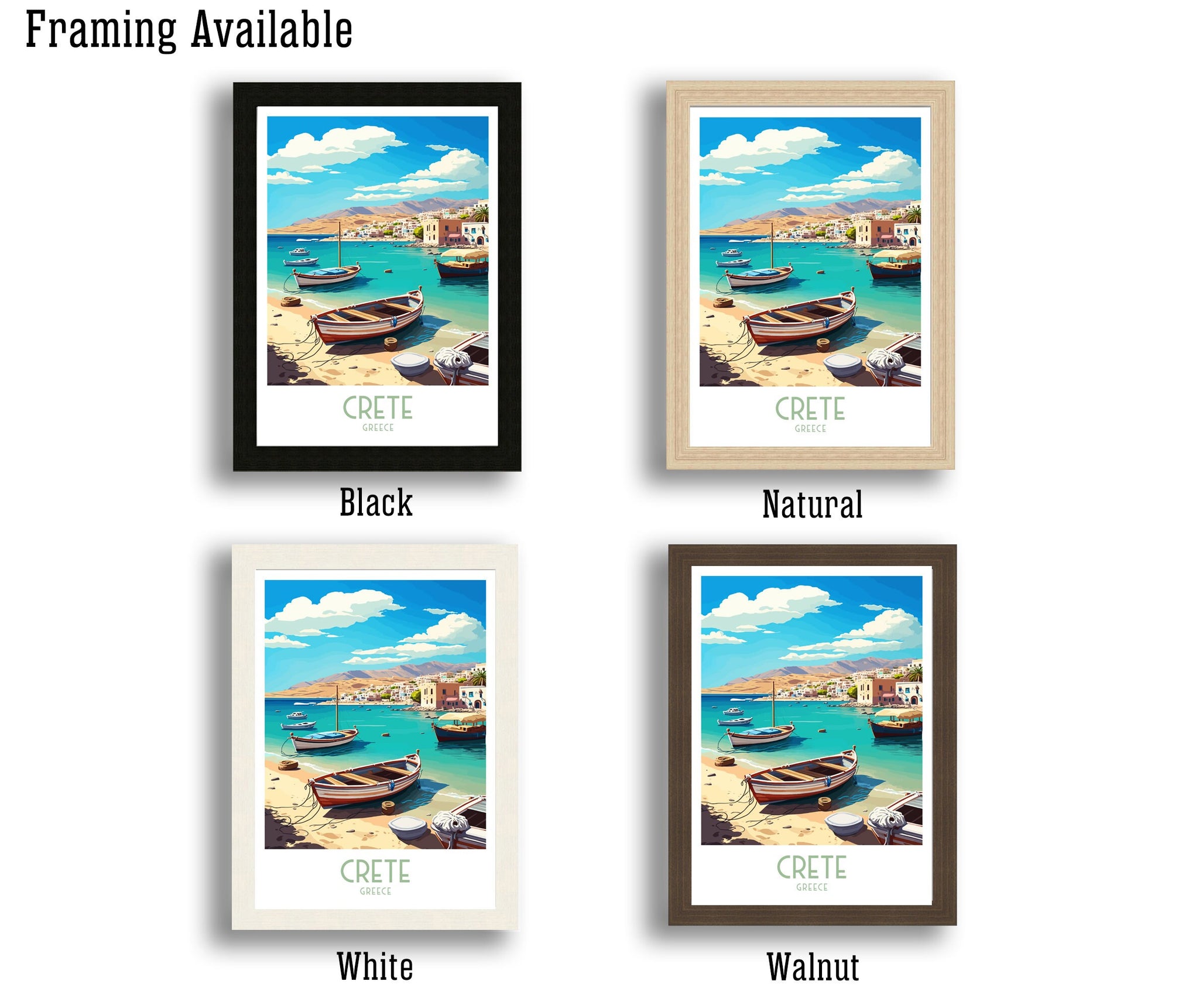 Crete Greece Art Print | Mediterranean Coastal Scene
