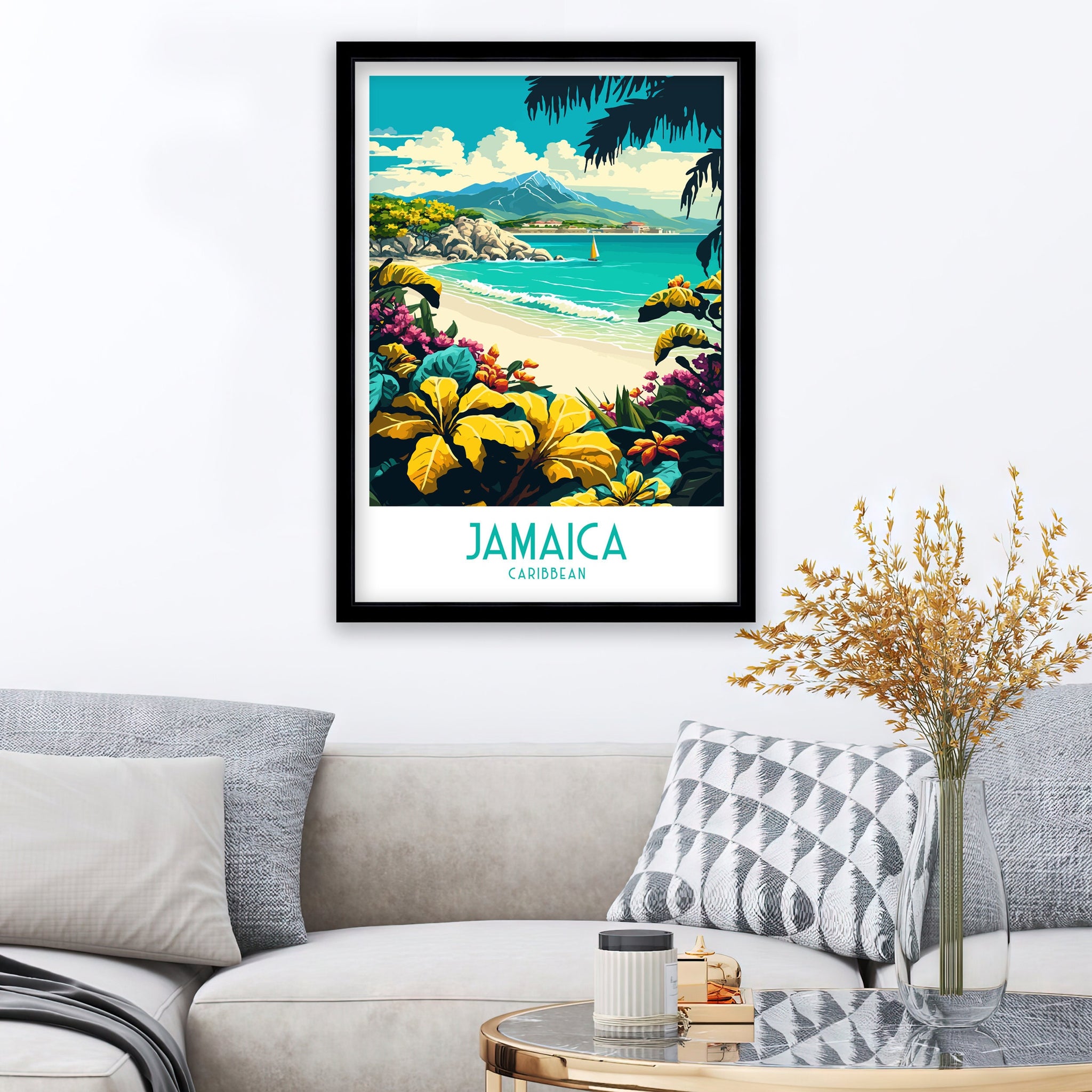 Jamaica Beach Travel Poster | Vintage Style Wall Art