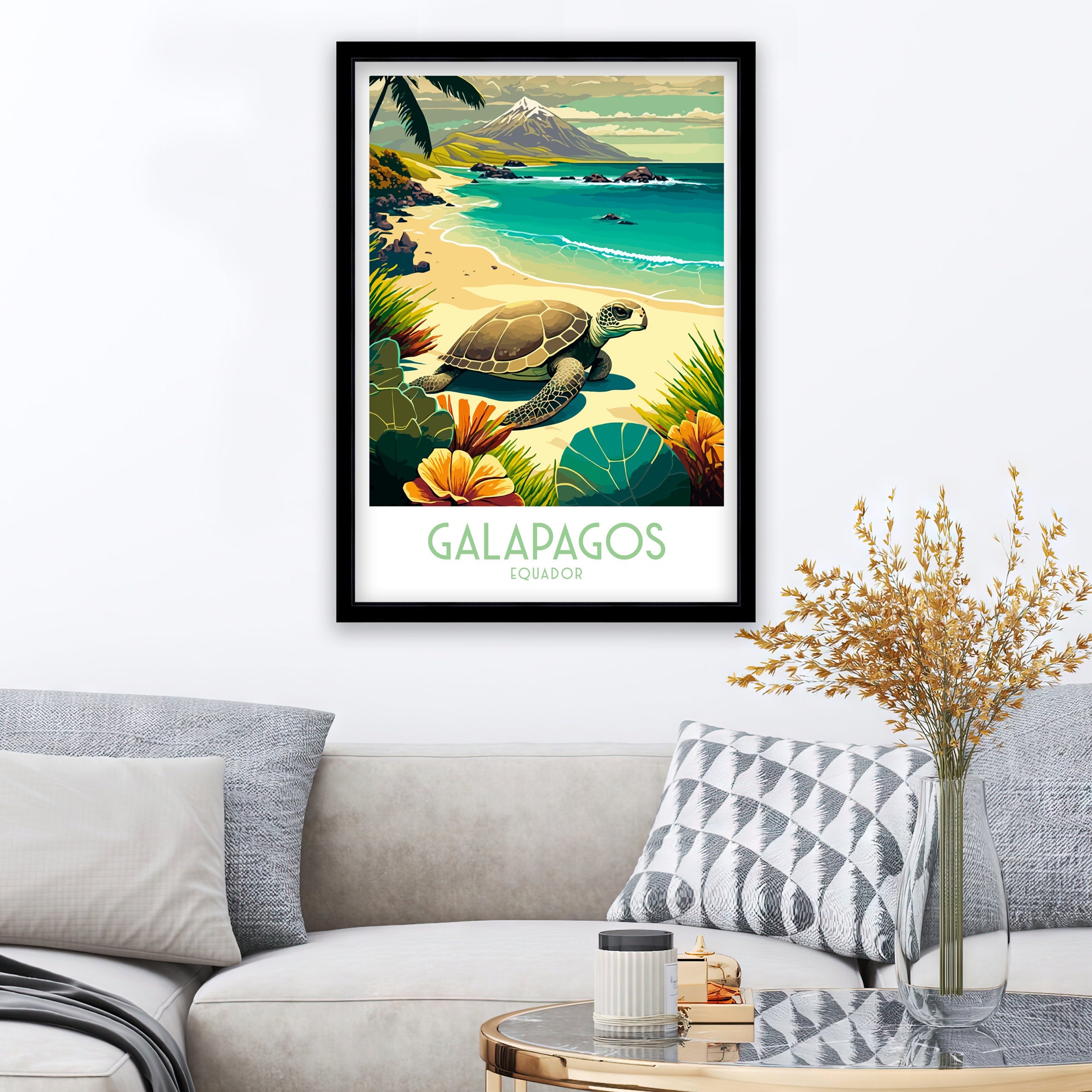 Galapagos Islands Travel Poster | Ecuador Wildlife Art Print
